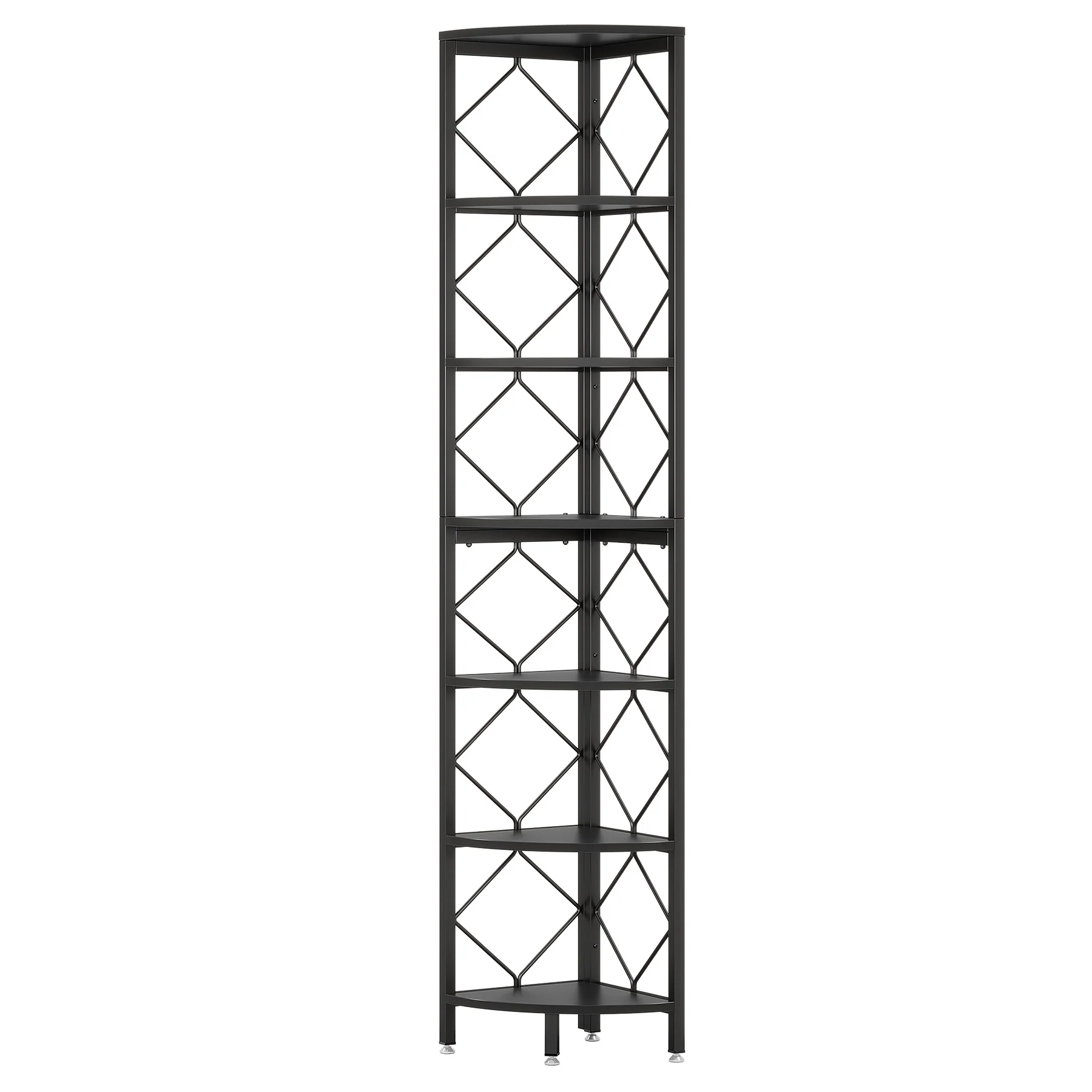 7-Tier Corner Shelf, 78.7" Corner Bookcase Slim Corner Storage Rack - Image 11