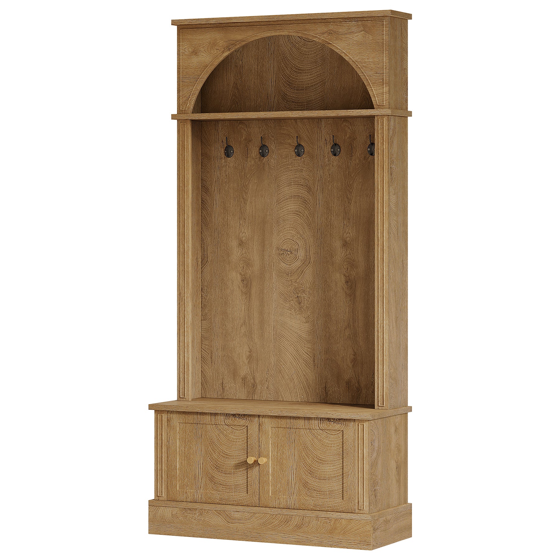 70.8" Hall Tree, 4-in-1 Entryway Shoe Storage with 5 Double Hooks - Image 10