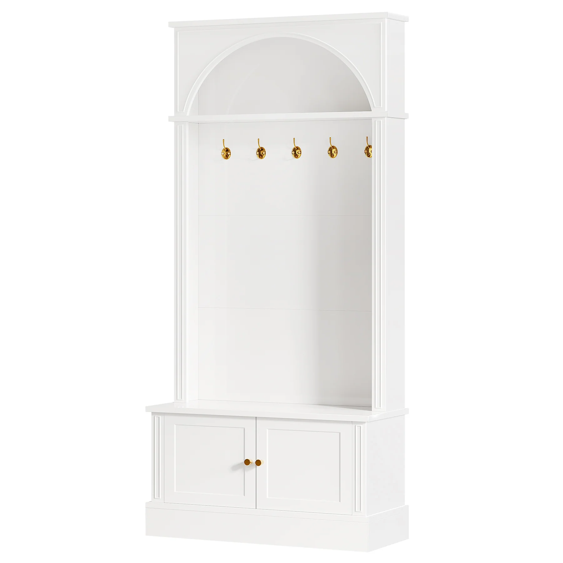 70.8" Hall Tree, 4-in-1 Entryway Shoe Storage with 5 Double Hooks - Image 13