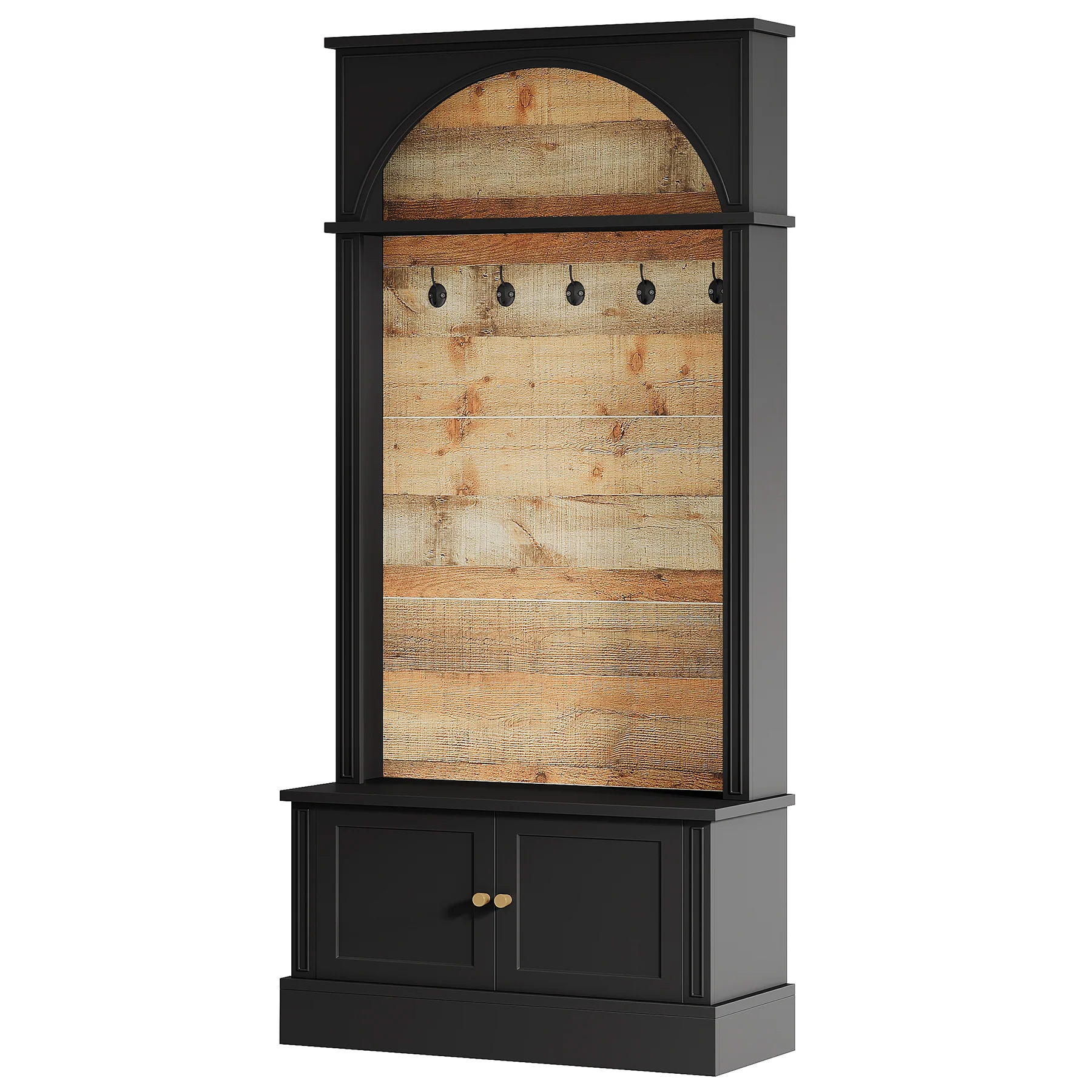 70.8" Hall Tree, 4-in-1 Entryway Shoe Storage with 5 Double Hooks - Image 14