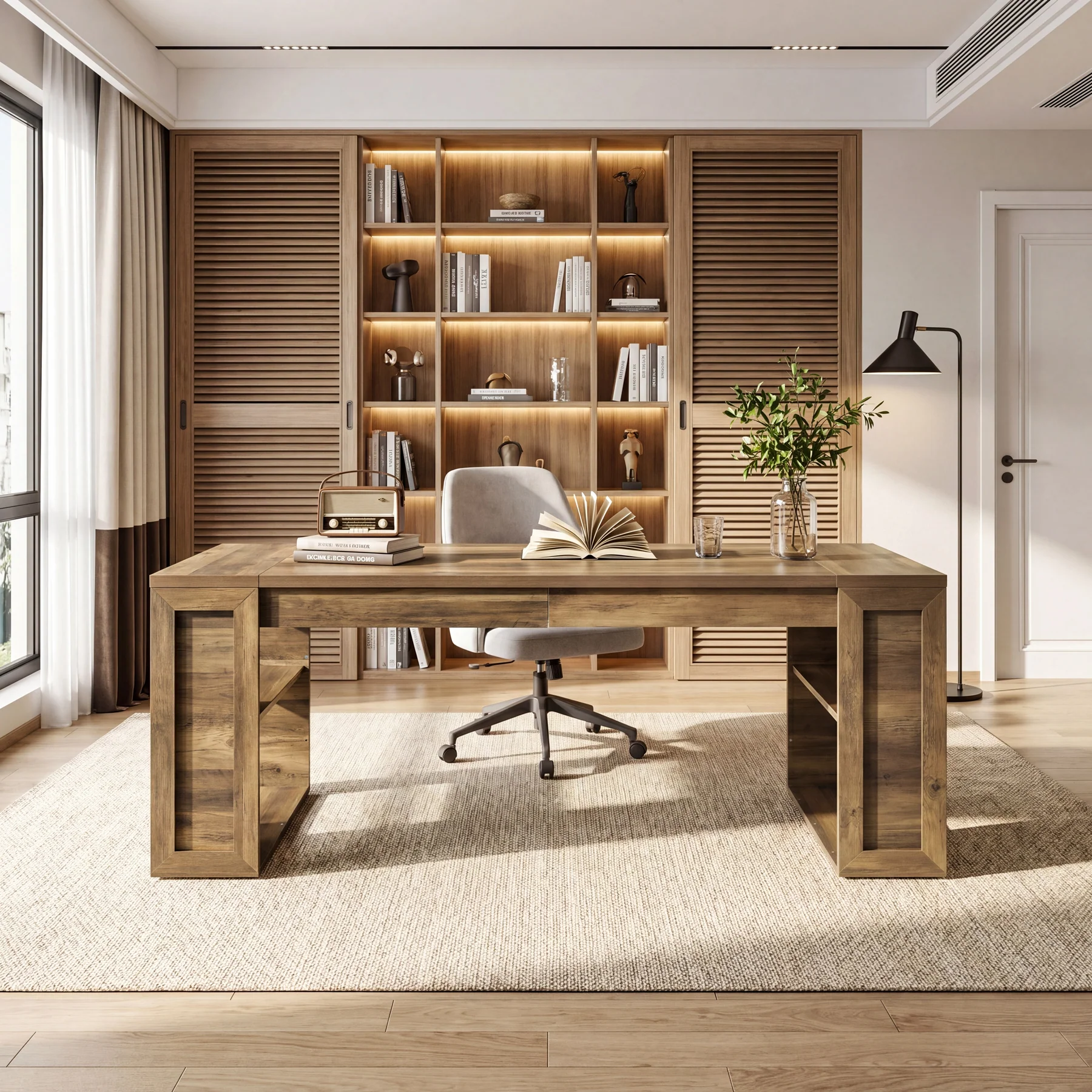 Tribesigns 70.8-Inch Executive Desk, Computer Desk with Shelves for Office - Image 5