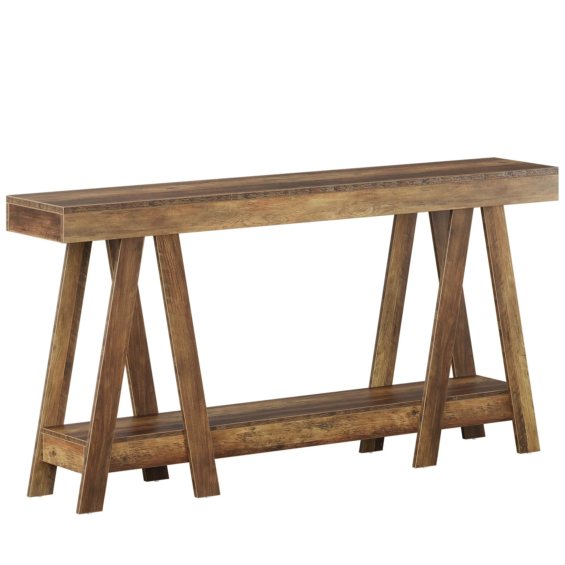70.87" Console Table, 2-Tier Farmhouse Entryway Table Behind Sofa - Image 7