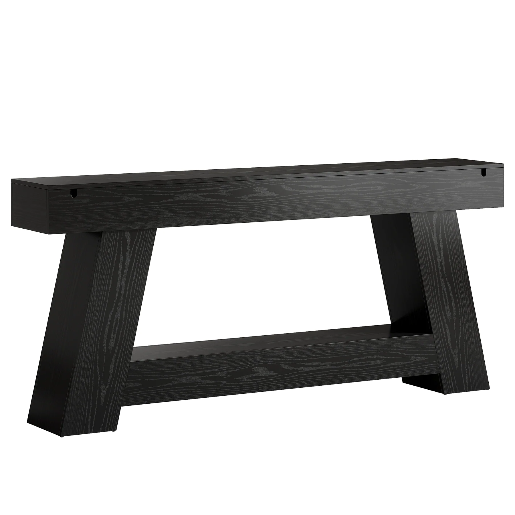 70.87" Console Table, Farmhouse 2-Tier Sofa Table with Open Storage Shelf - Image 11
