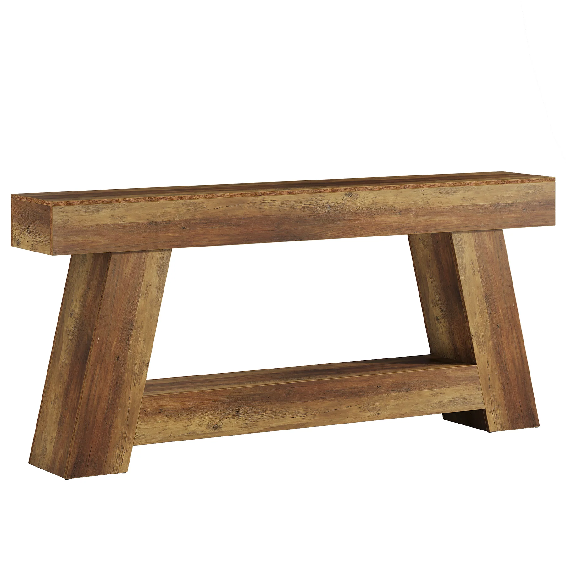 70.87" Console Table, Farmhouse 2-Tier Sofa Table with Open Storage Shelf - Image 12