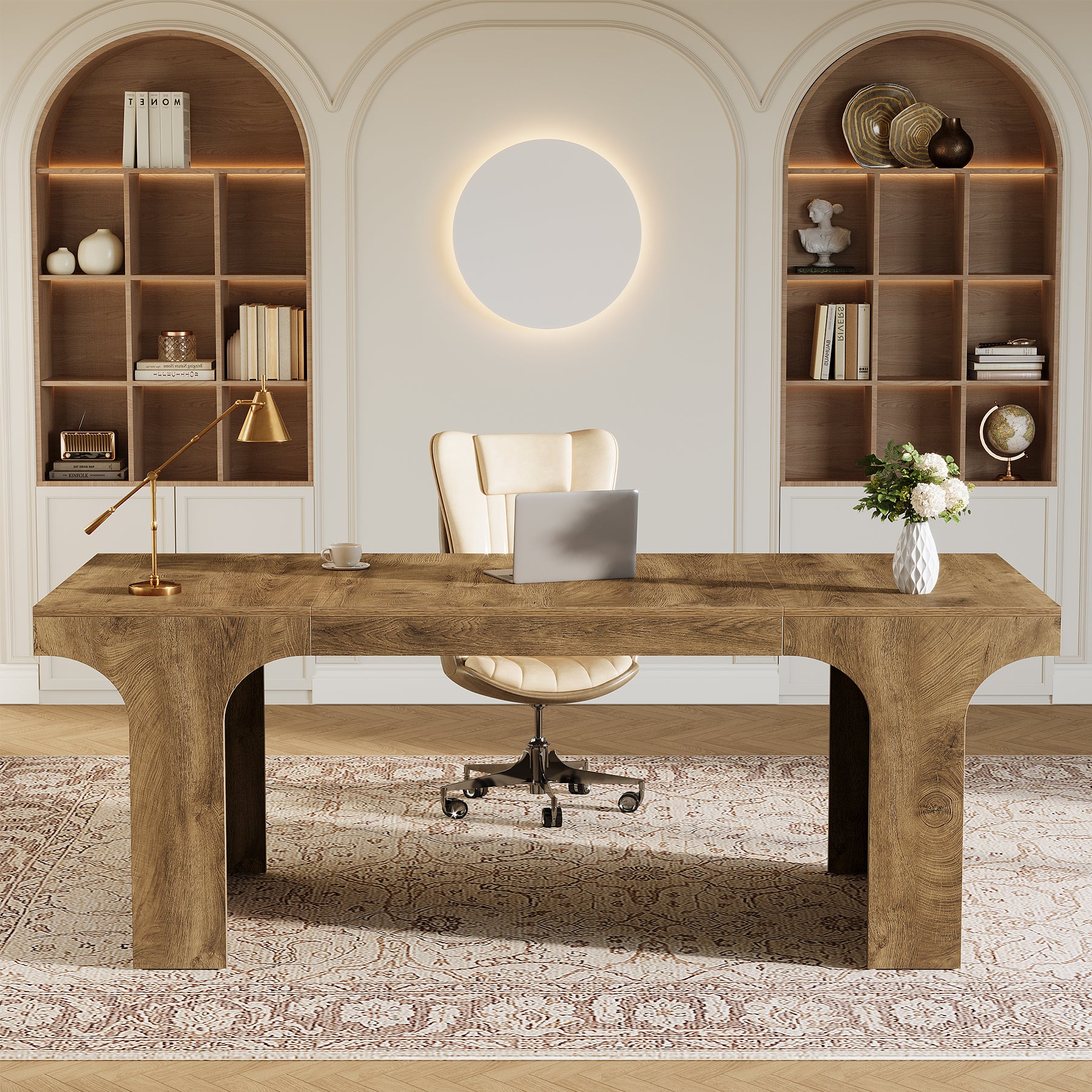 70.87" Executive Desk, Simple Computer Desk Conference Table for 6-8 - Image 5