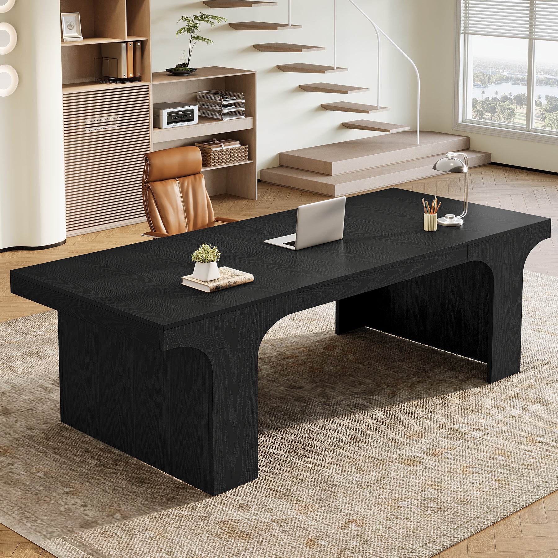 70.87" Executive Desk, Simple Computer Desk Conference Table for 6-8 - Image 8
