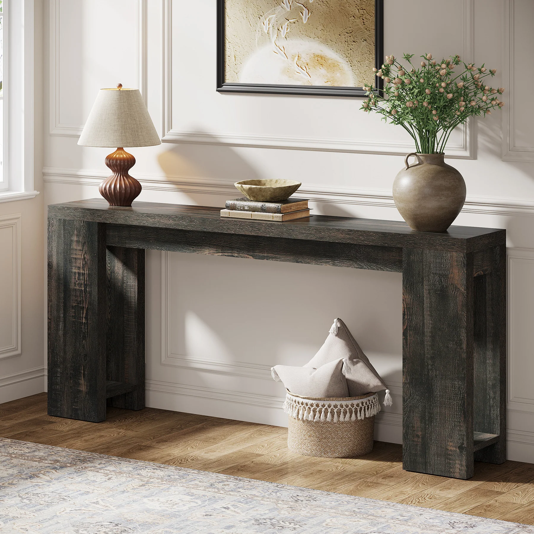 70.9" Console Table, Narrow Entryway Sofa Table Behind Couch for Hallway - Image 10