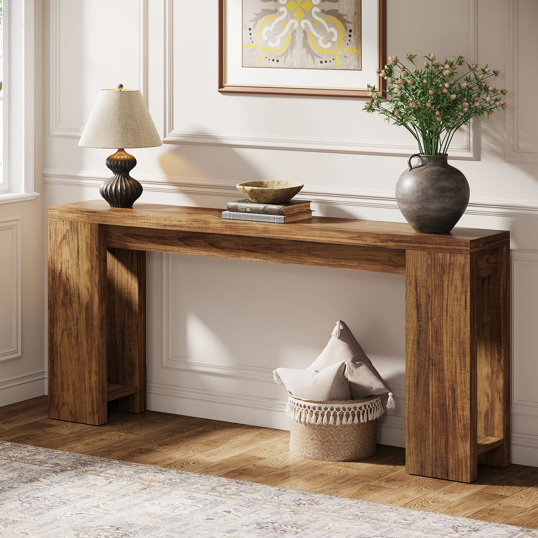 70.9" Console Table, Narrow Entryway Sofa Table Behind Couch for Hallway - Image 12