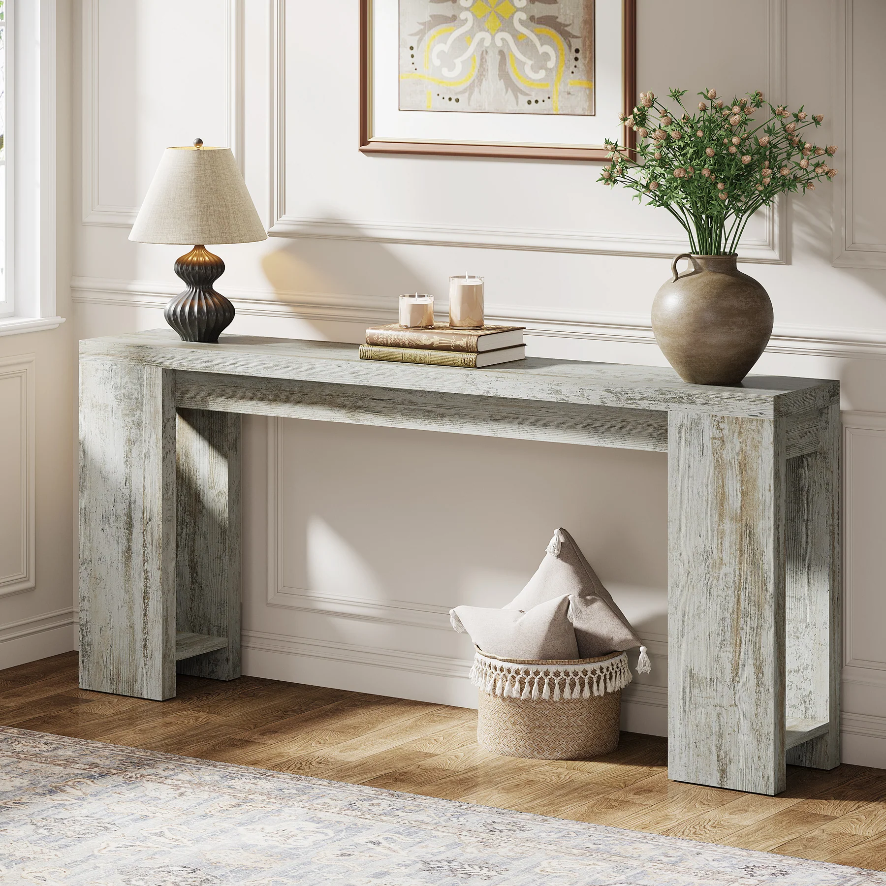 70.9" Console Table, Narrow Entryway Sofa Table Behind Couch for Hallway - Image 14
