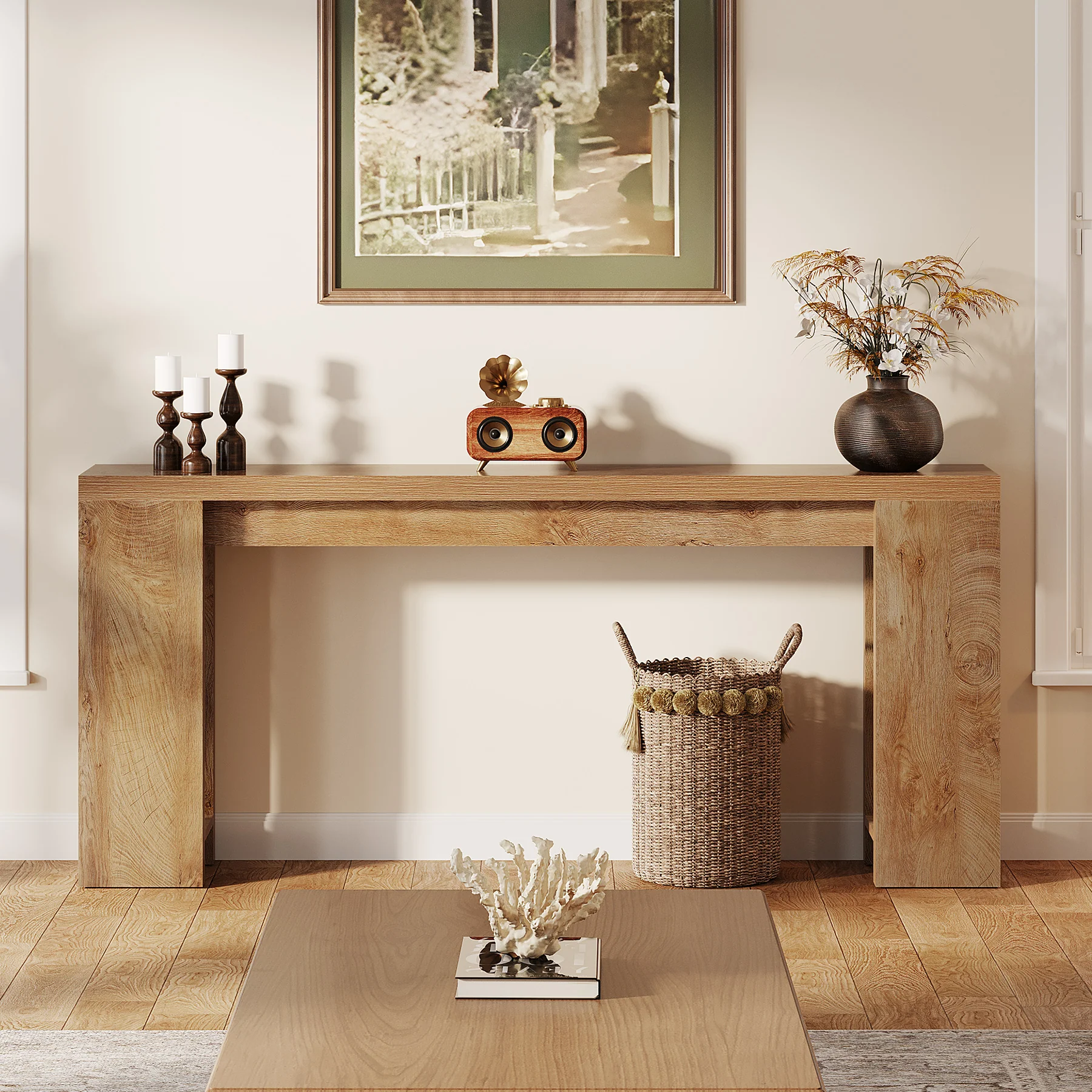 70.9" Console Table, Narrow Entryway Sofa Table Behind Couch for Hallway - Image 4