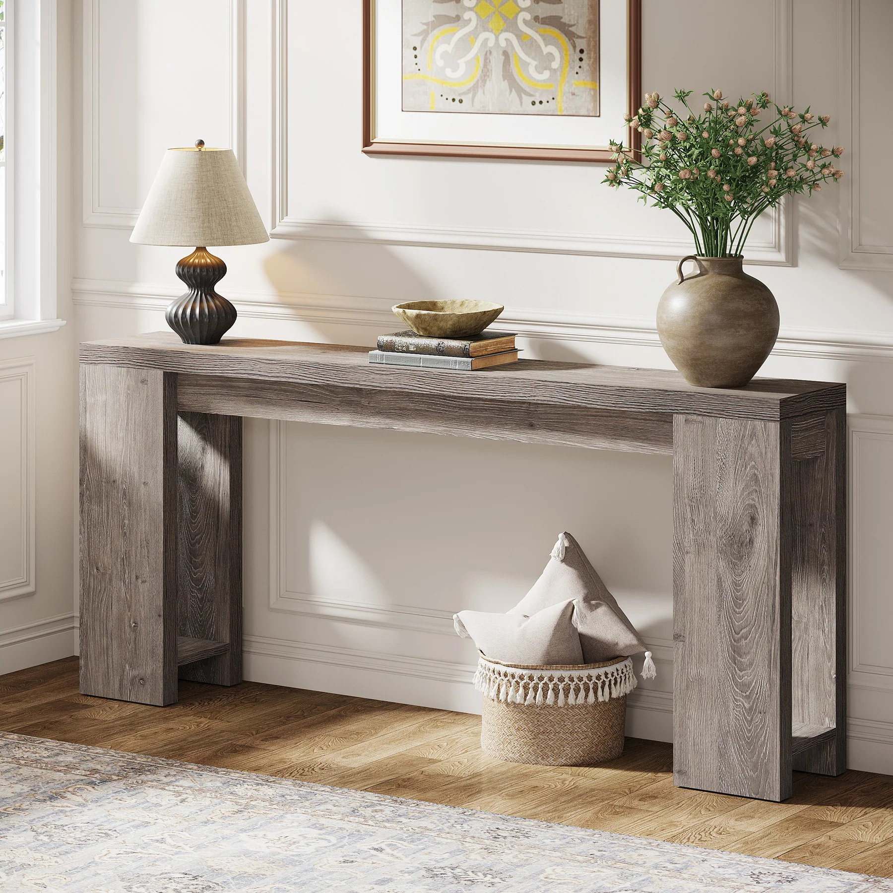70.9" Console Table, Narrow Entryway Sofa Table Behind Couch for Hallway - Image 8