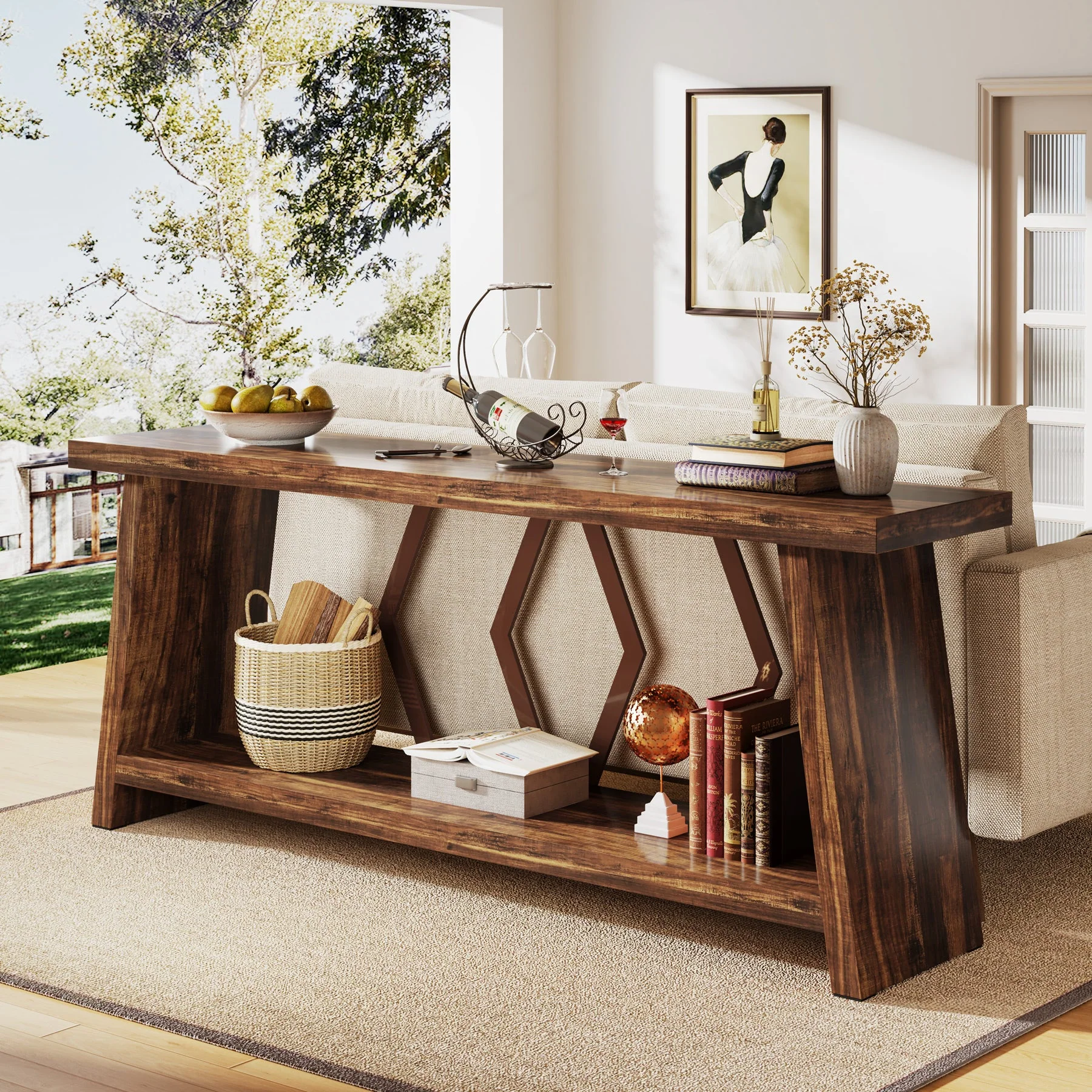 70.86-Inch Console Sofa Table with Storage for Entryway Living Room - Image 3