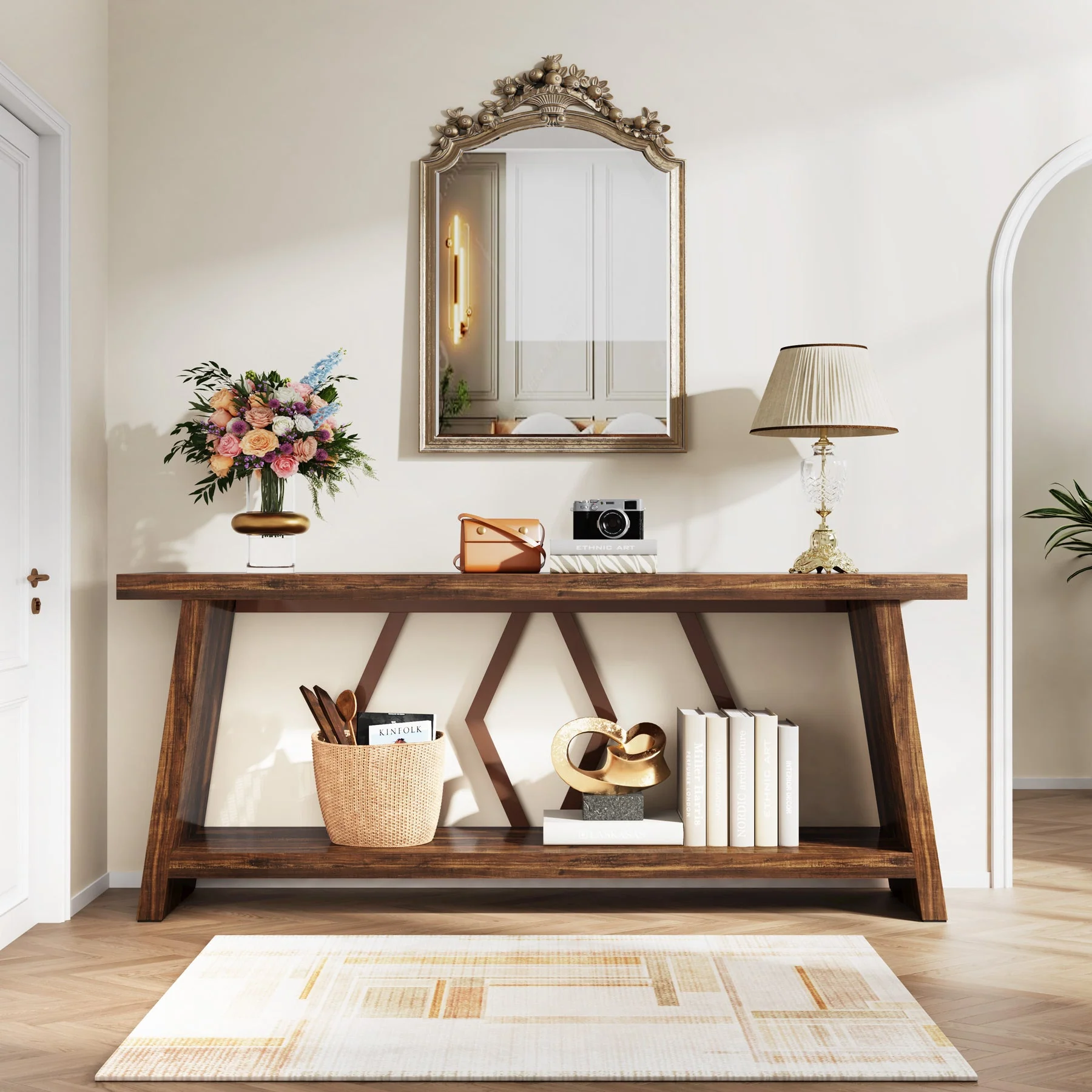 70.86-Inch Console Sofa Table with Storage for Entryway Living Room - Image 4