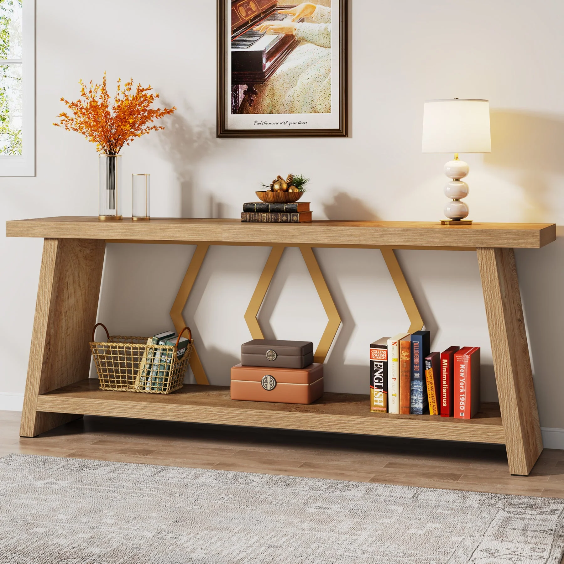 70.86-Inch Console Sofa Table with Storage for Entryway Living Room - Image 7