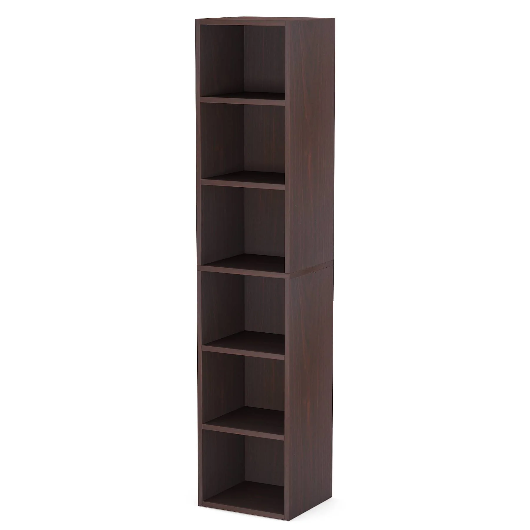 70.9" Corner Bookcase, Modern 6-Tier Narrow Cube Display Shelves - Image 9