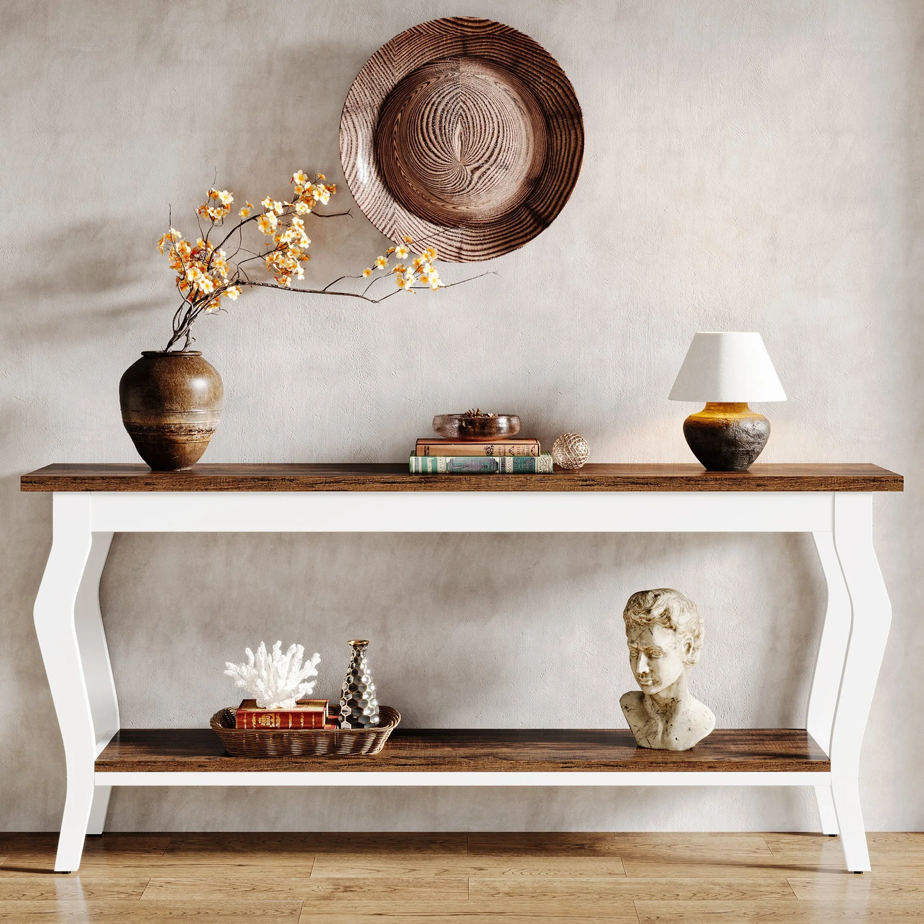 70.9" Console Table, Vintage Sofa Table with 2-Tier Storage - Image 5