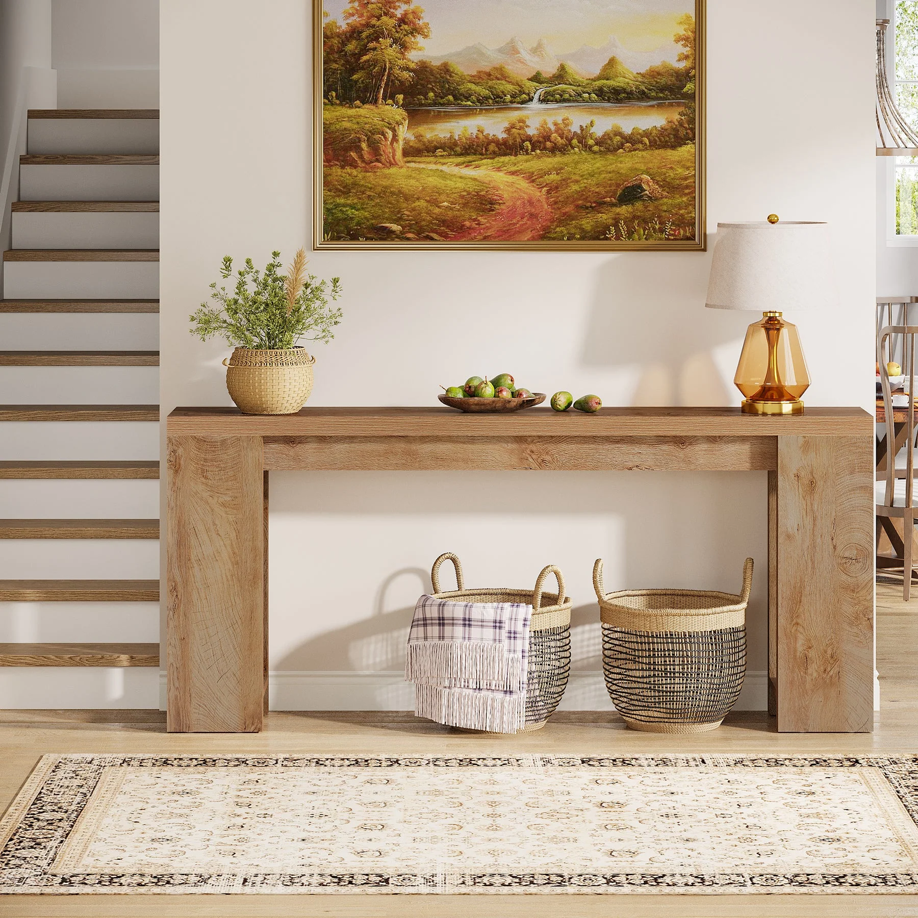 70.9" Entryway Console Table, Farmhouse Narrow Foyer Table - Image 3