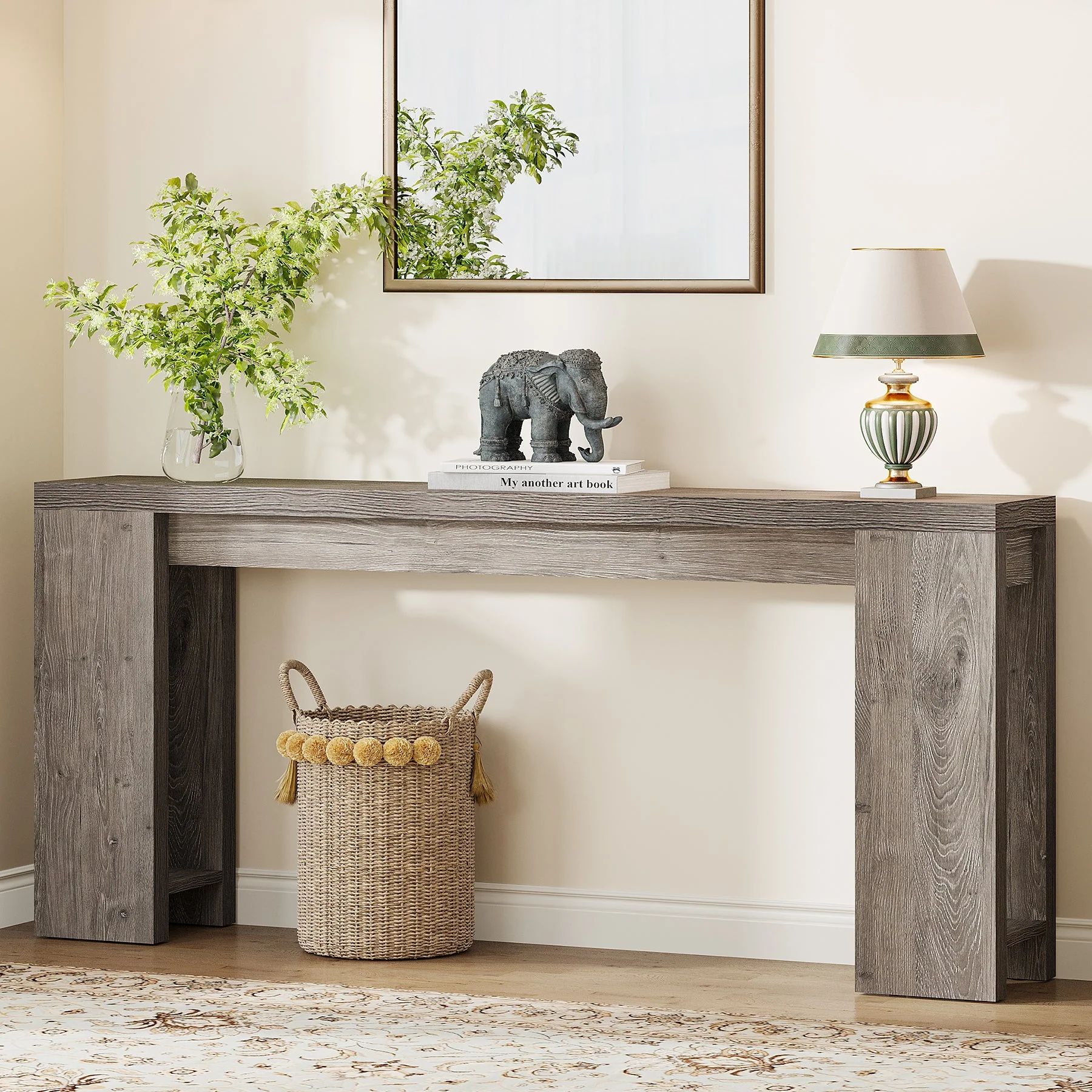 70.9" Entryway Console Table, Farmhouse Narrow Foyer Table - Image 8