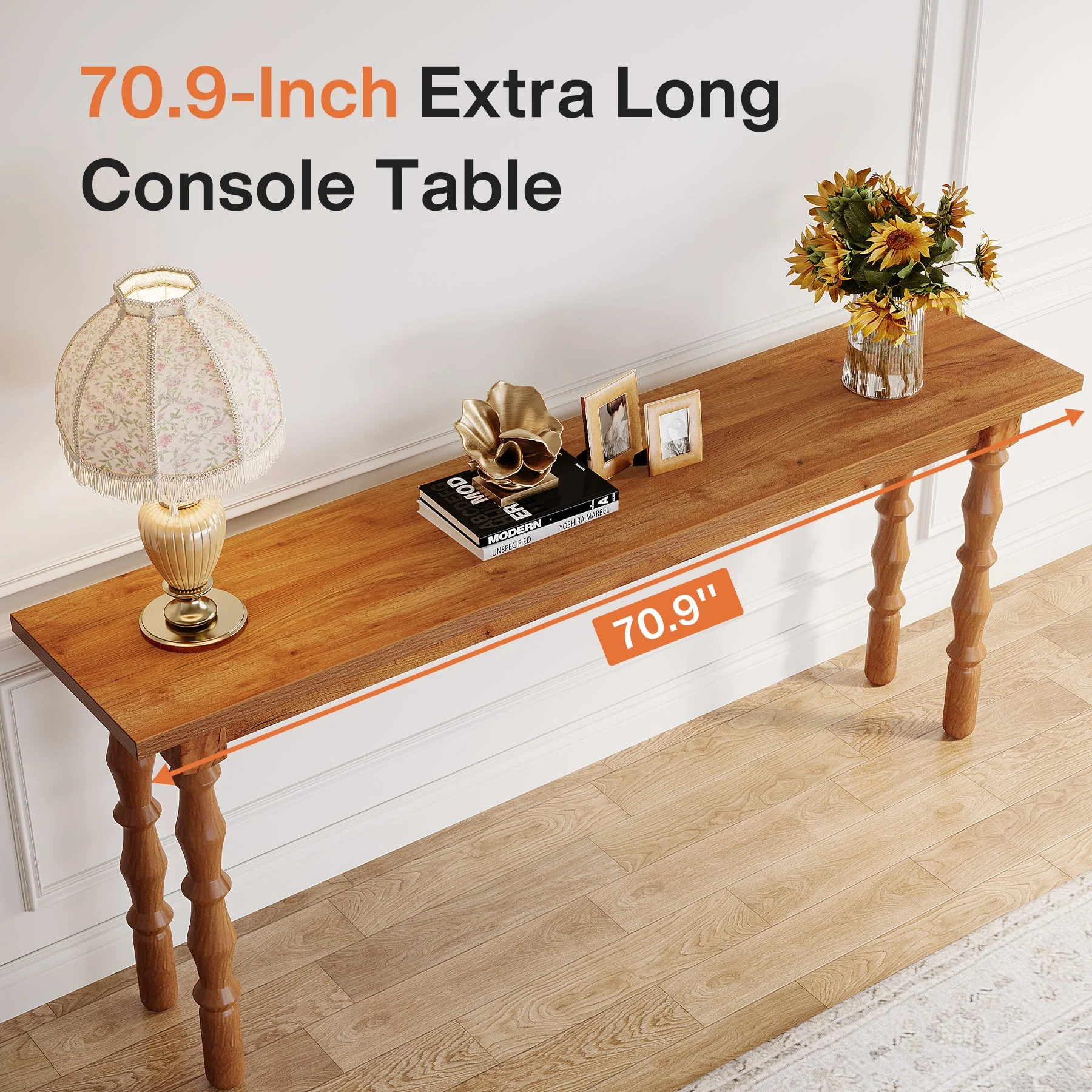 70.9" Console Table, Wood Sofa Table Behind Couch - Image 6