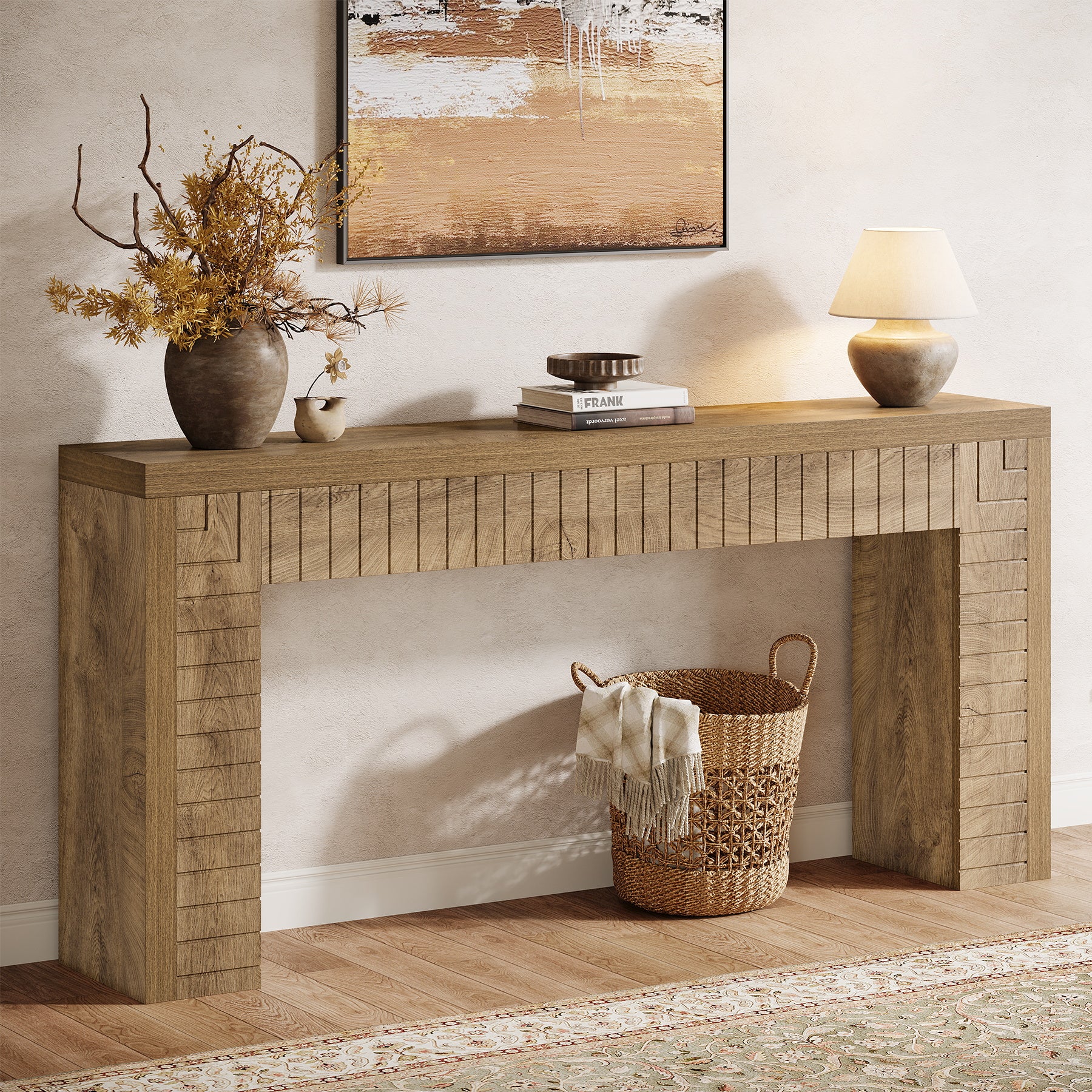 70.9" Long Console Table, Narrow Sofa Table Behind Couch for Hallway