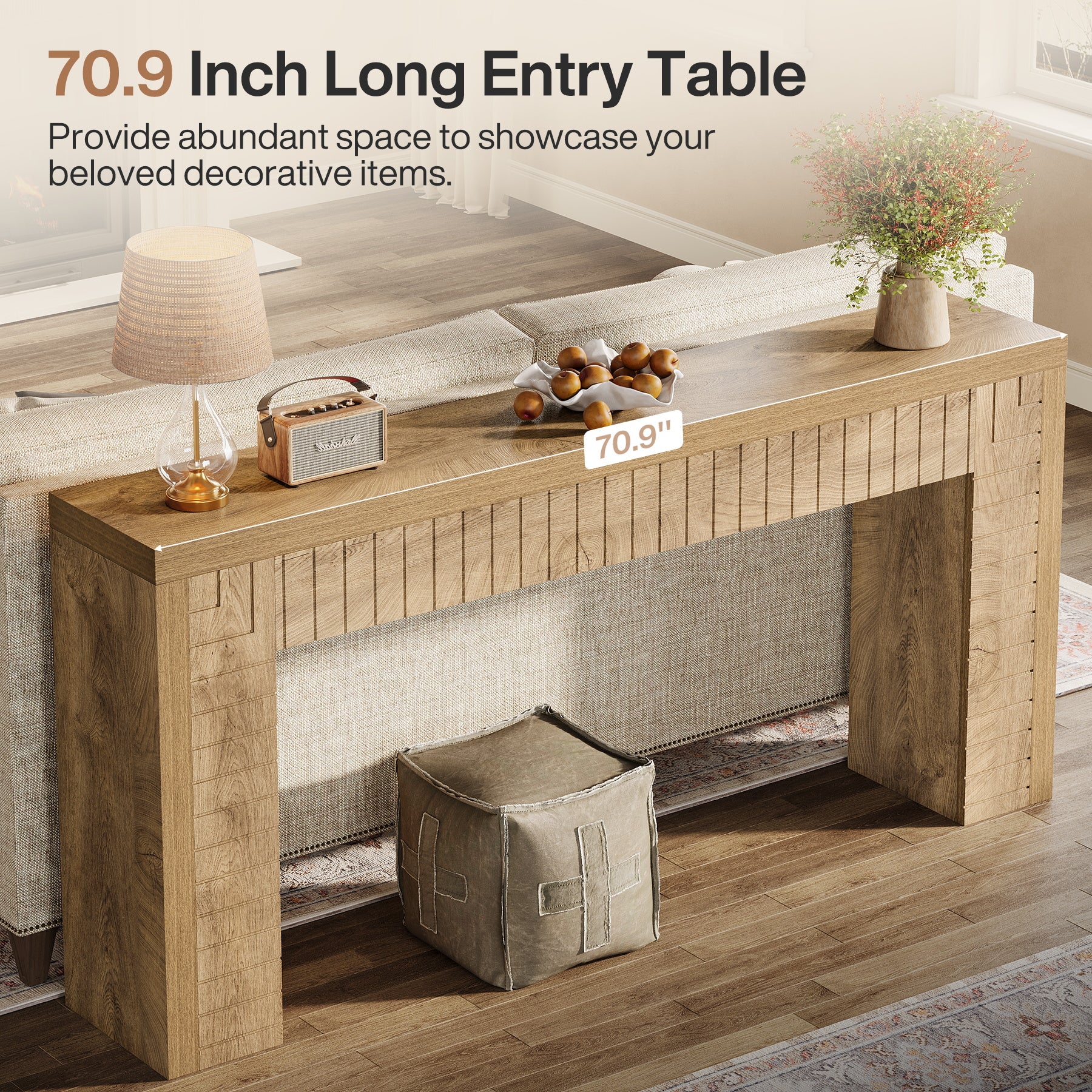 70.9" Long Console Table, Narrow Sofa Table Behind Couch for Hallway - Image 6