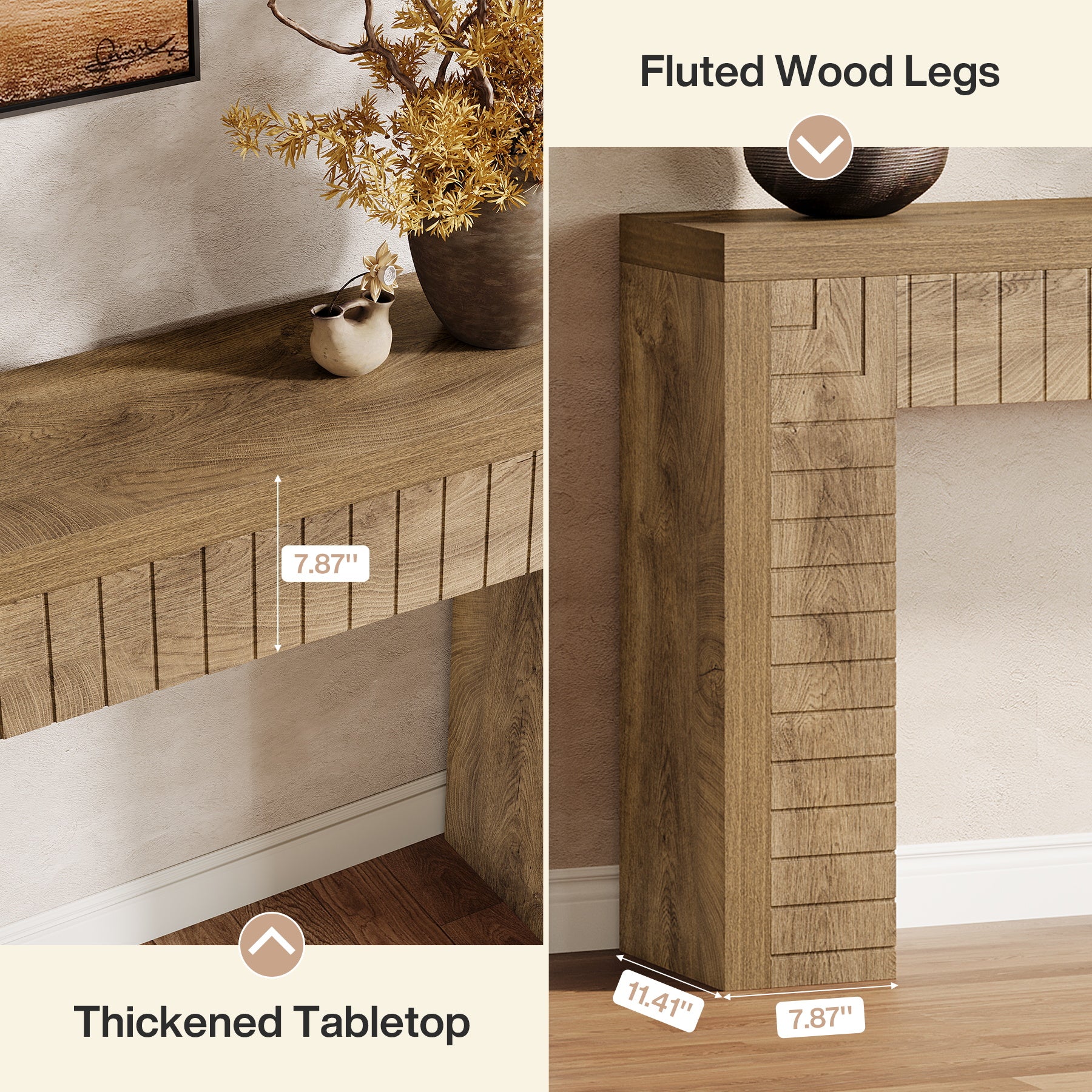 70.9" Long Console Table, Narrow Sofa Table Behind Couch for Hallway - Image 7