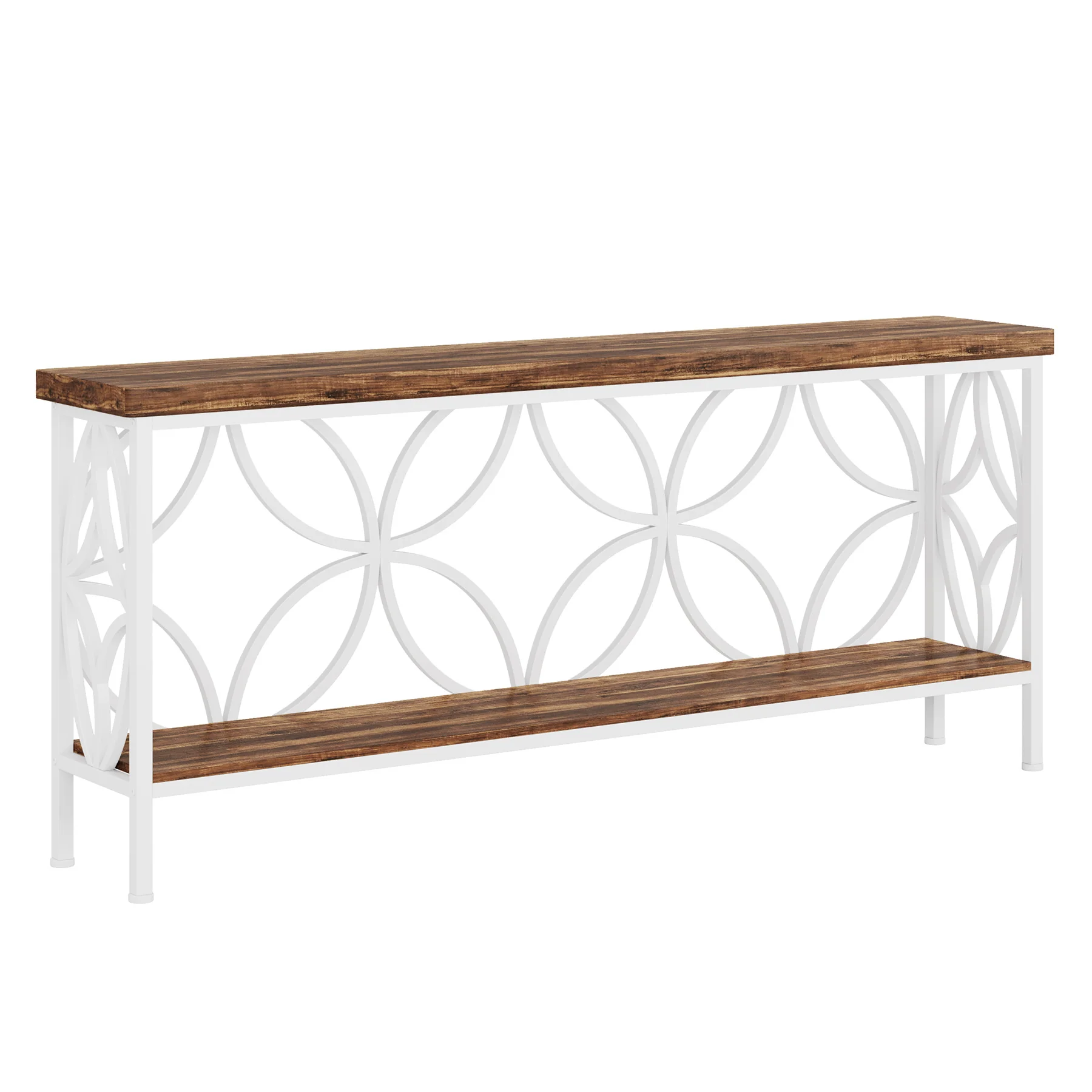 70.9" Sofa Table, 2-Tier Industrial Console Table Behind Couch - Image 13