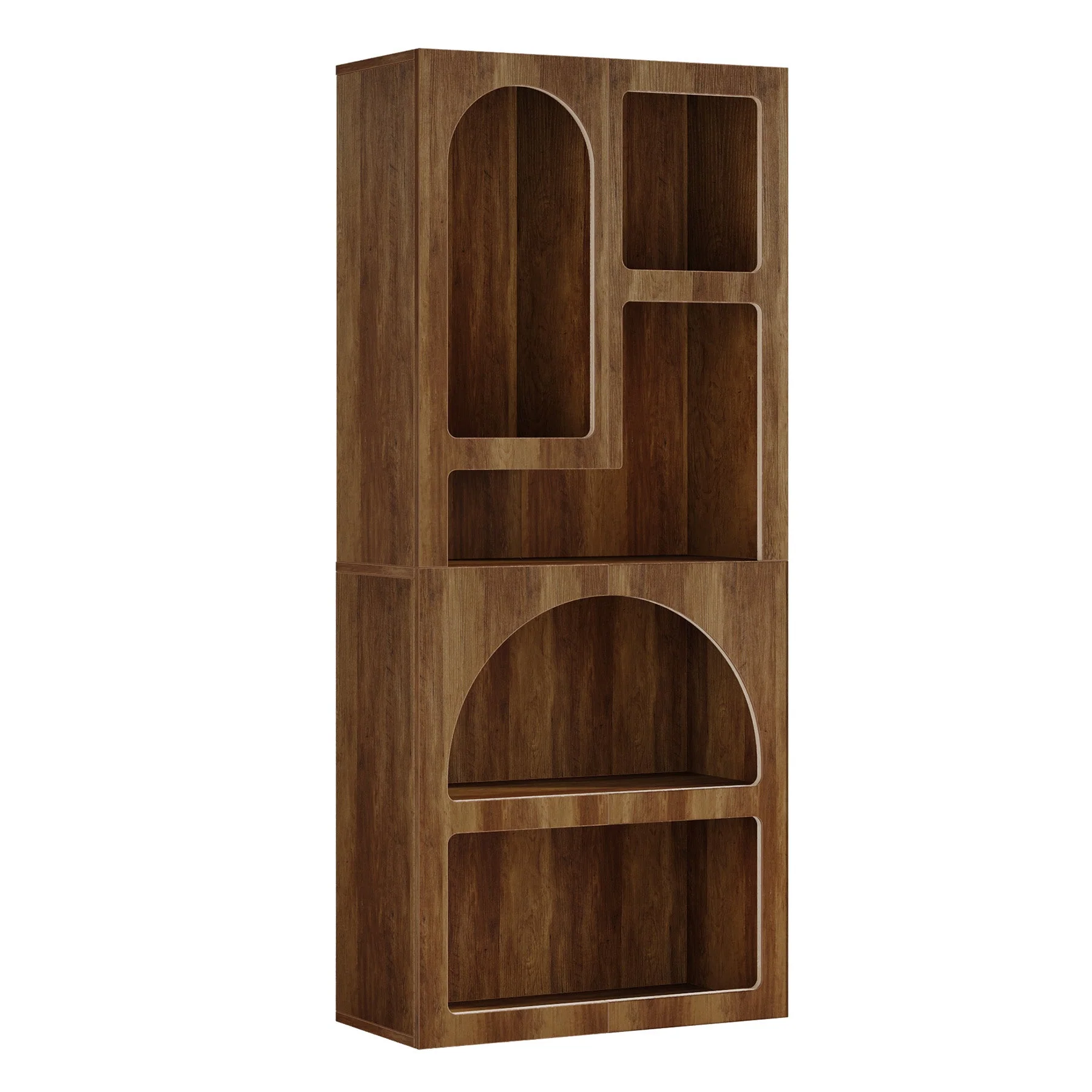 70.8" Bookshelf, Geometric Bookcase Display Shelf with 5 Irregular Storage Shelves - Image 8