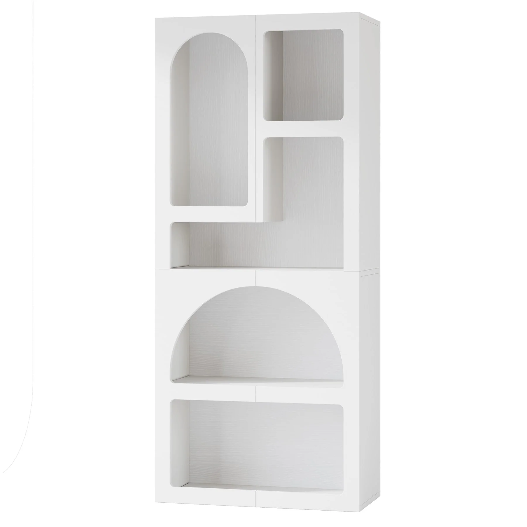 70.8" Bookshelf, Geometric Bookcase Display Shelf with 5 Irregular Storage Shelves - Image 9