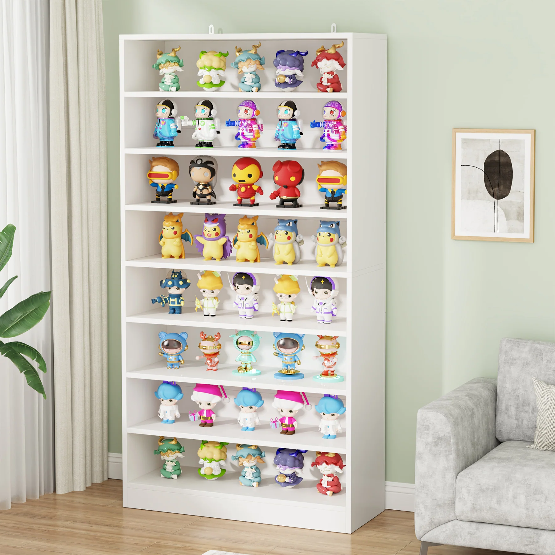 71" Bookcase, Modern 9-Tier Bookshelf Freestanding Display Shelf - Image 4