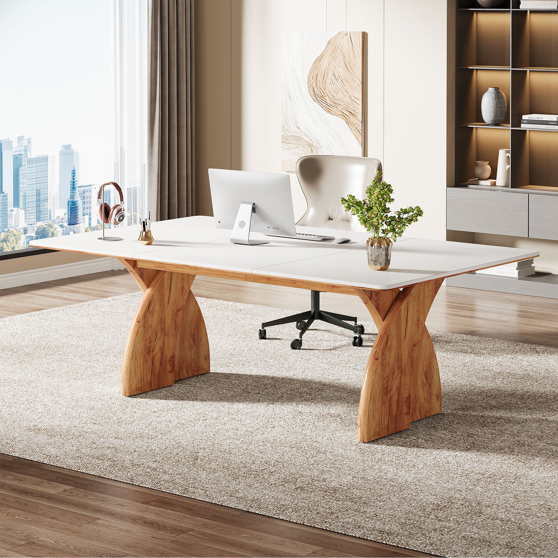 63" Executive Desk, Modern Computer Desk with Heavy Duty Legs - Image 3