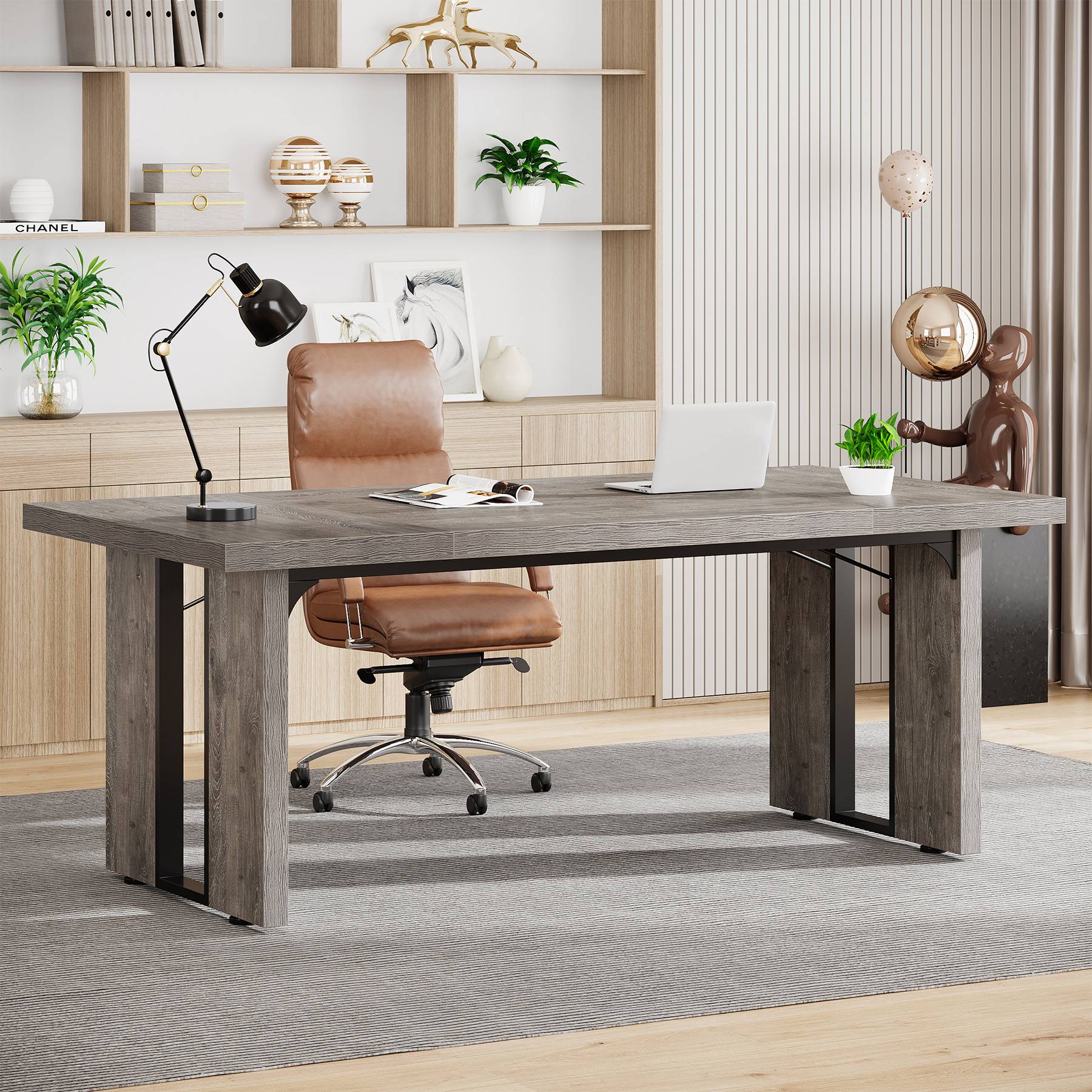 Simple Executive Desk, 70.9" Computer Desk Meeting Table for Home Office - Image 3