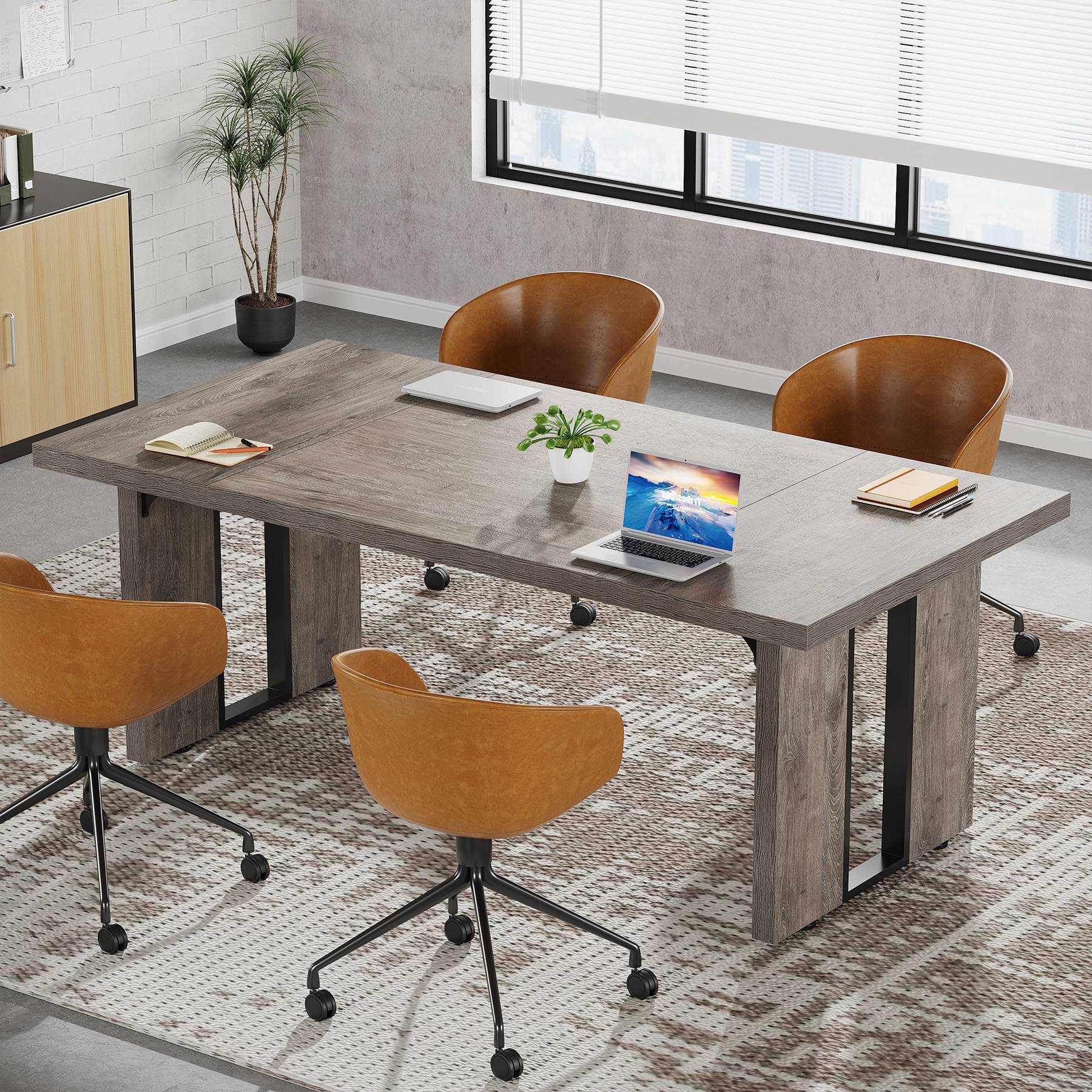 Simple Executive Desk, 70.9" Computer Desk Meeting Table for Home Office - Image 7