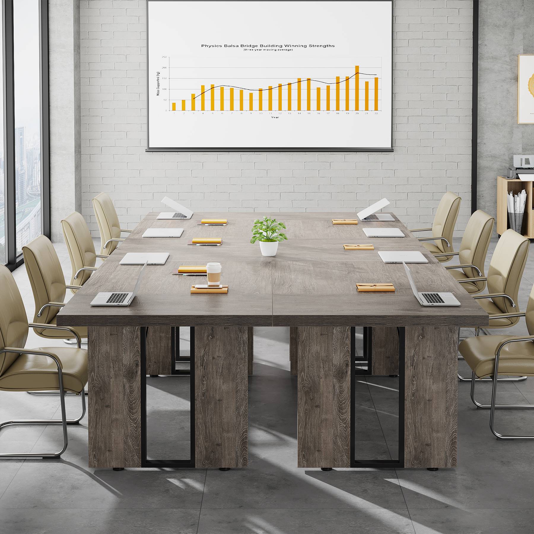 Simple Executive Desk, 70.9" Computer Desk Meeting Table for Home Office - Image 8