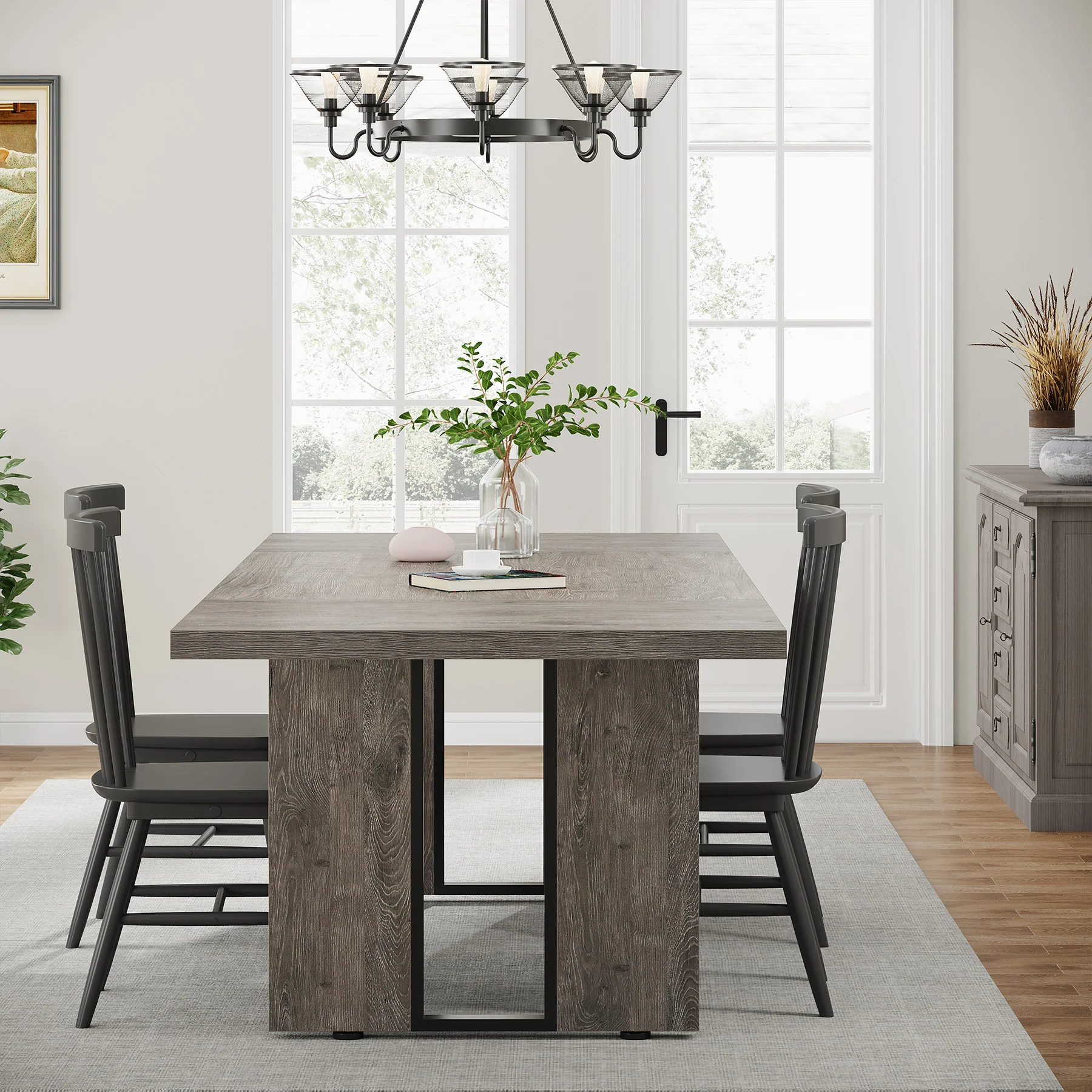 Rectangular Dining Table, 71" Farmhouse Breakfast Table for 6 to 8 People - Image 13