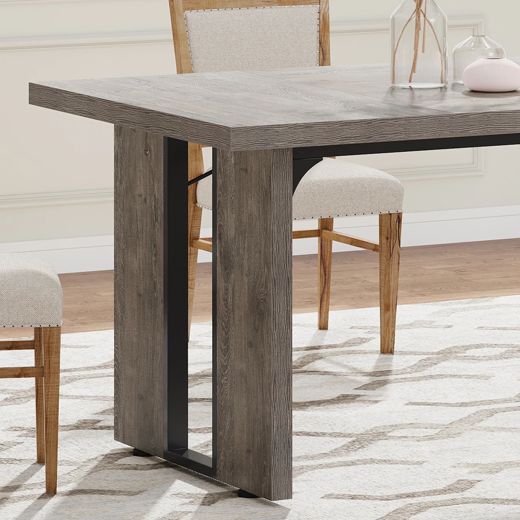 Rectangular Dining Table, 71" Farmhouse Breakfast Table for 6 to 8 People - Image 15