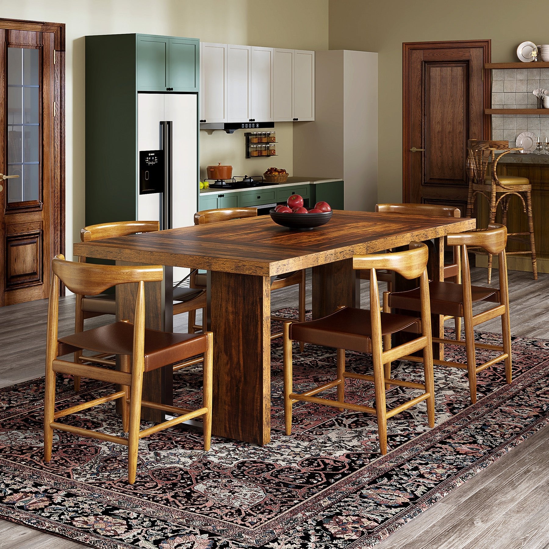 Rectangular Dining Table, 71" Farmhouse Breakfast Table for 6 to 8 People - Image 4
