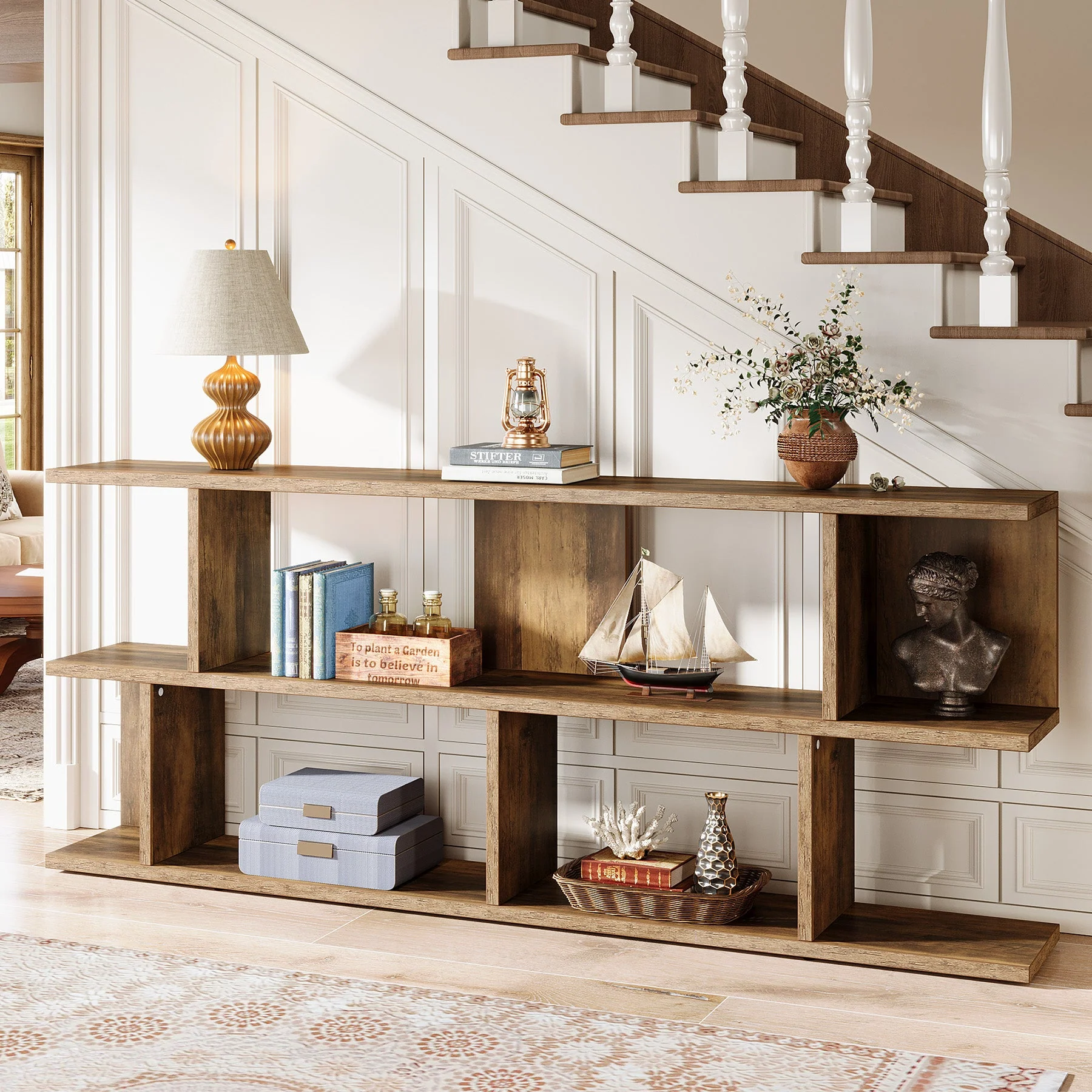71" Console Table, 3 Tier Farmhouse Sofa Table with Storage - Image 4