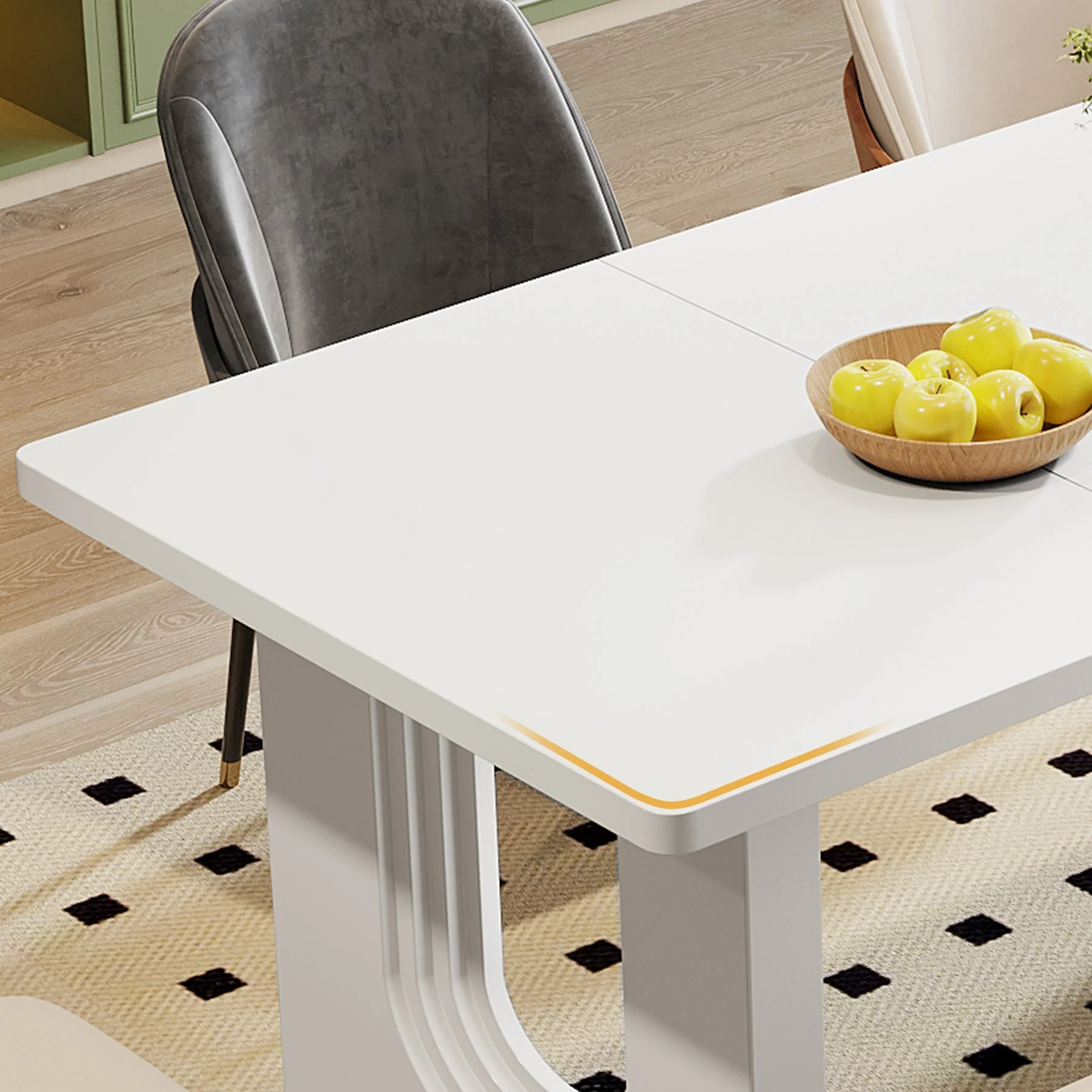 71" Dining Table for 6 to 8 People, Modern Wood Kitchen Dinner Table - Image 6