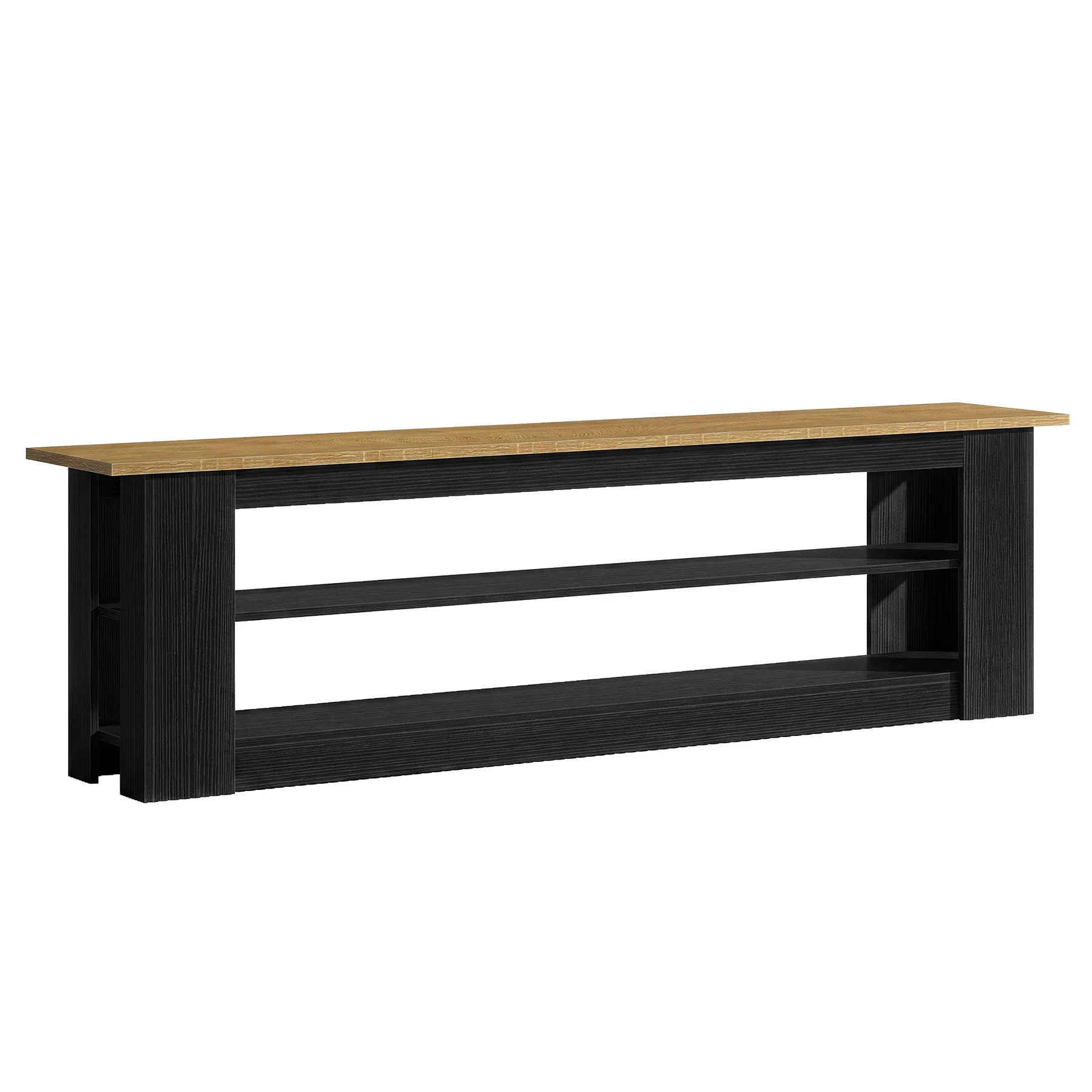 70.87" TV Stand for TVs up to 80", Farmhouse Entertainment Center with Storage Shelves - Image 9