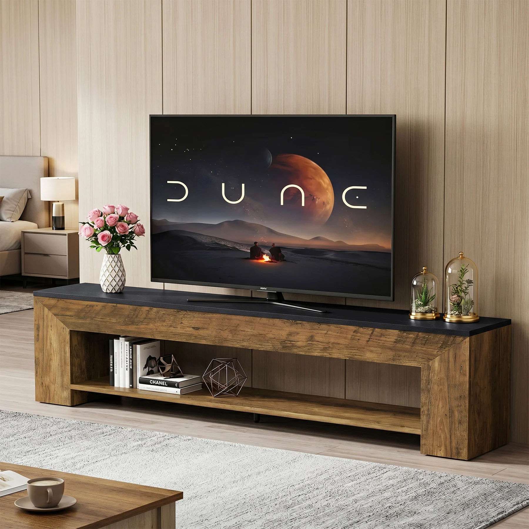71" TV Stand, Large Entertainment Center with Shelf for TVs up to 80" - Image 3