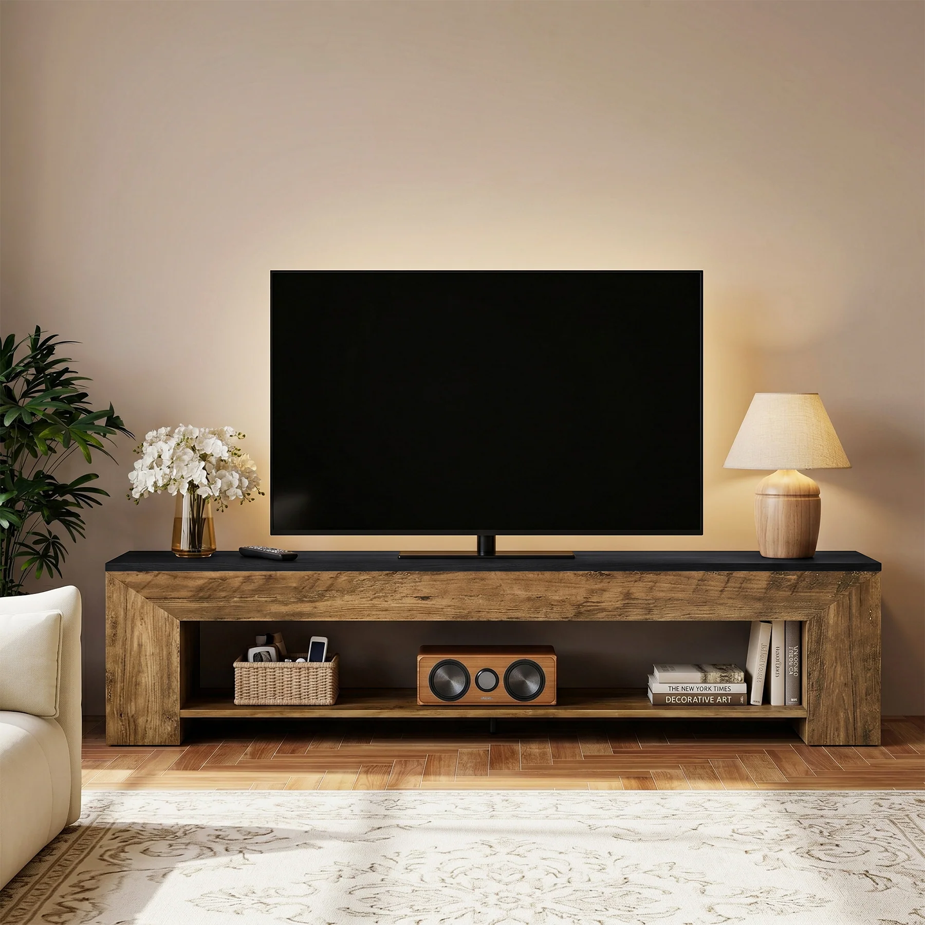 71" TV Stand, Large Entertainment Center with Shelf for TVs up to 80" - Image 4