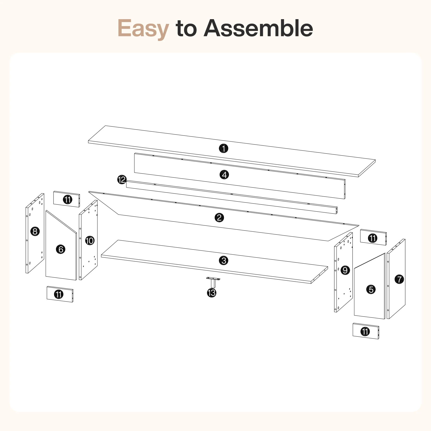71" TV Stand, Large Entertainment Center with Shelf for TVs up to 80" - Image 9