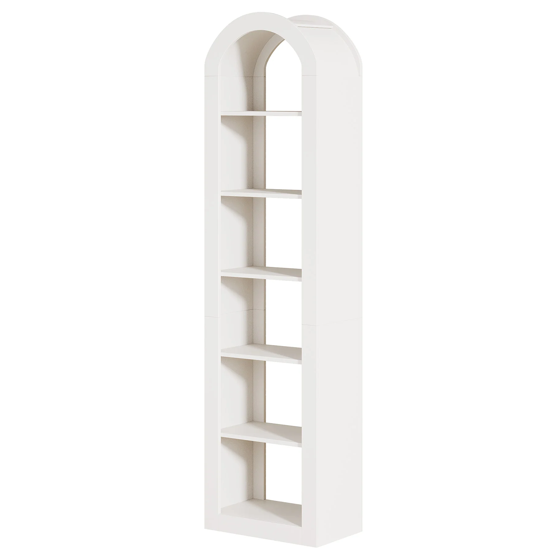 74.8" Arched Bookshelf, 6-Tier Narrow Open Bookcase Display Shelf - Image 10