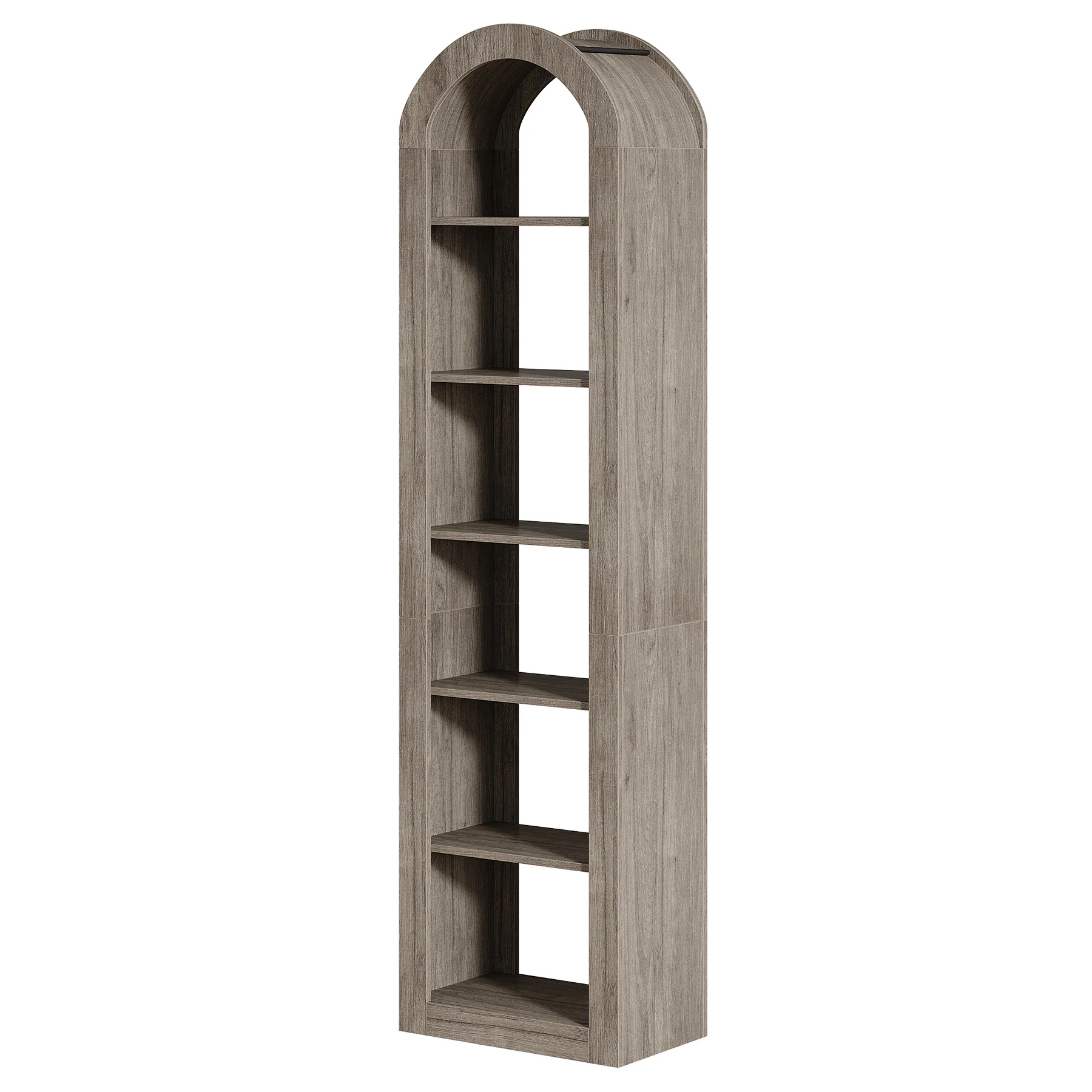 74.8" Arched Bookshelf, 6-Tier Narrow Open Bookcase Display Shelf - Image 12