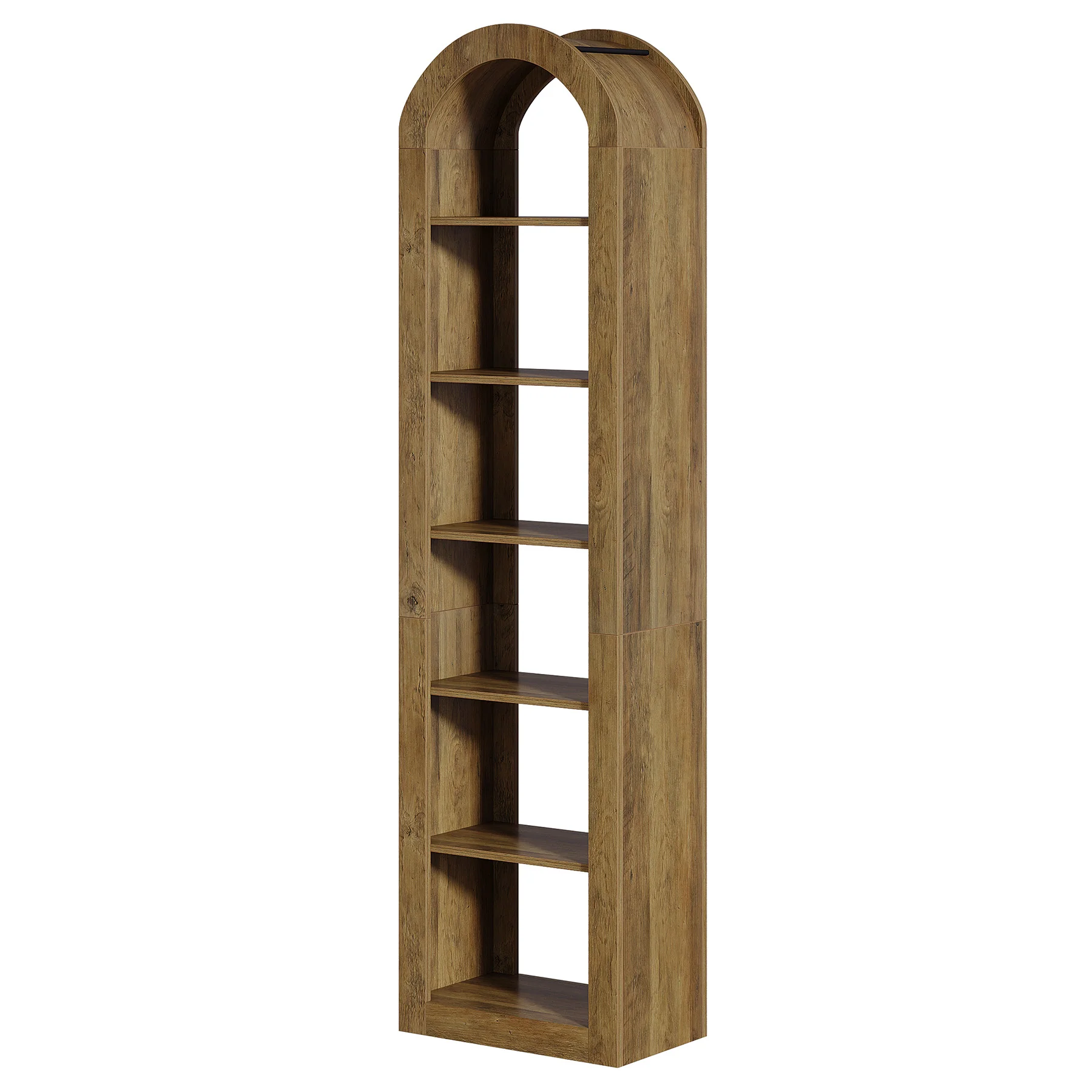 74.8" Arched Bookshelf, 6-Tier Narrow Open Bookcase Display Shelf - Image 13