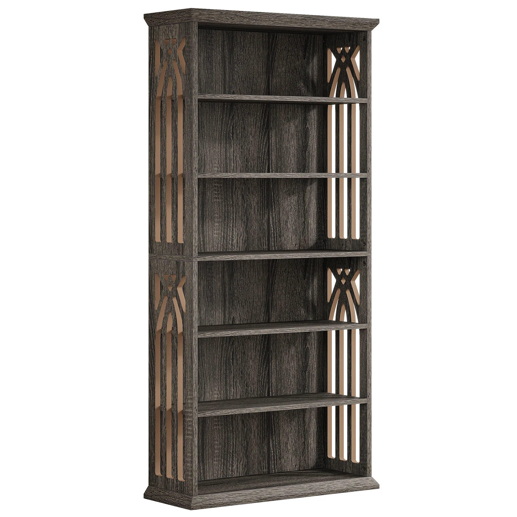 6-Tier Bookshelf, 75" Bookcase Display Shelves Storage Etagere - Image 14