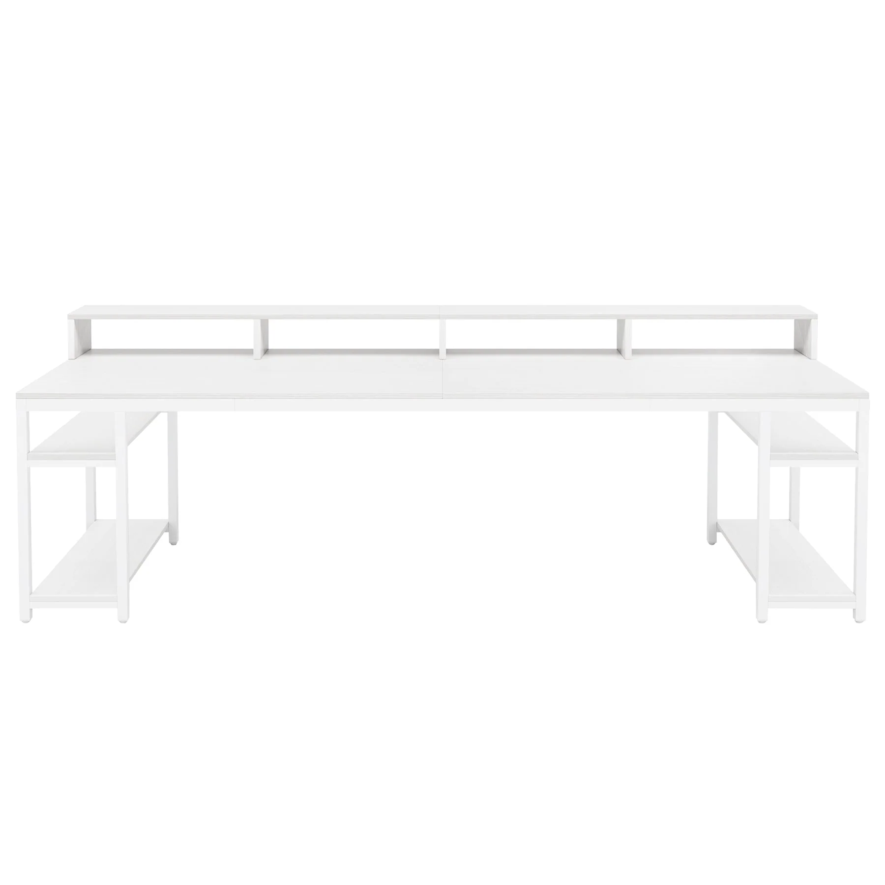 Two Person Desk, 78.7" Computer Desk With Monitor Stand and 4 Open Shelf - Image 9