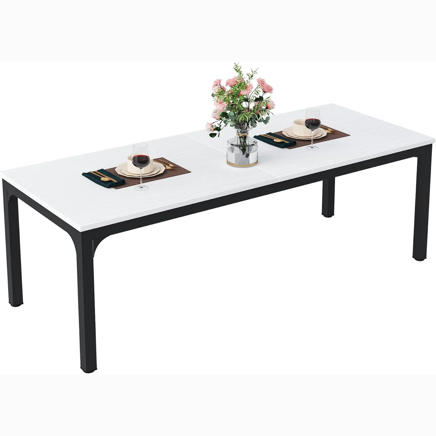 Tribesigns 78.7" Industrial Dining Table, Rustic Rectangular Wood Table with Metal Legs - Image 48