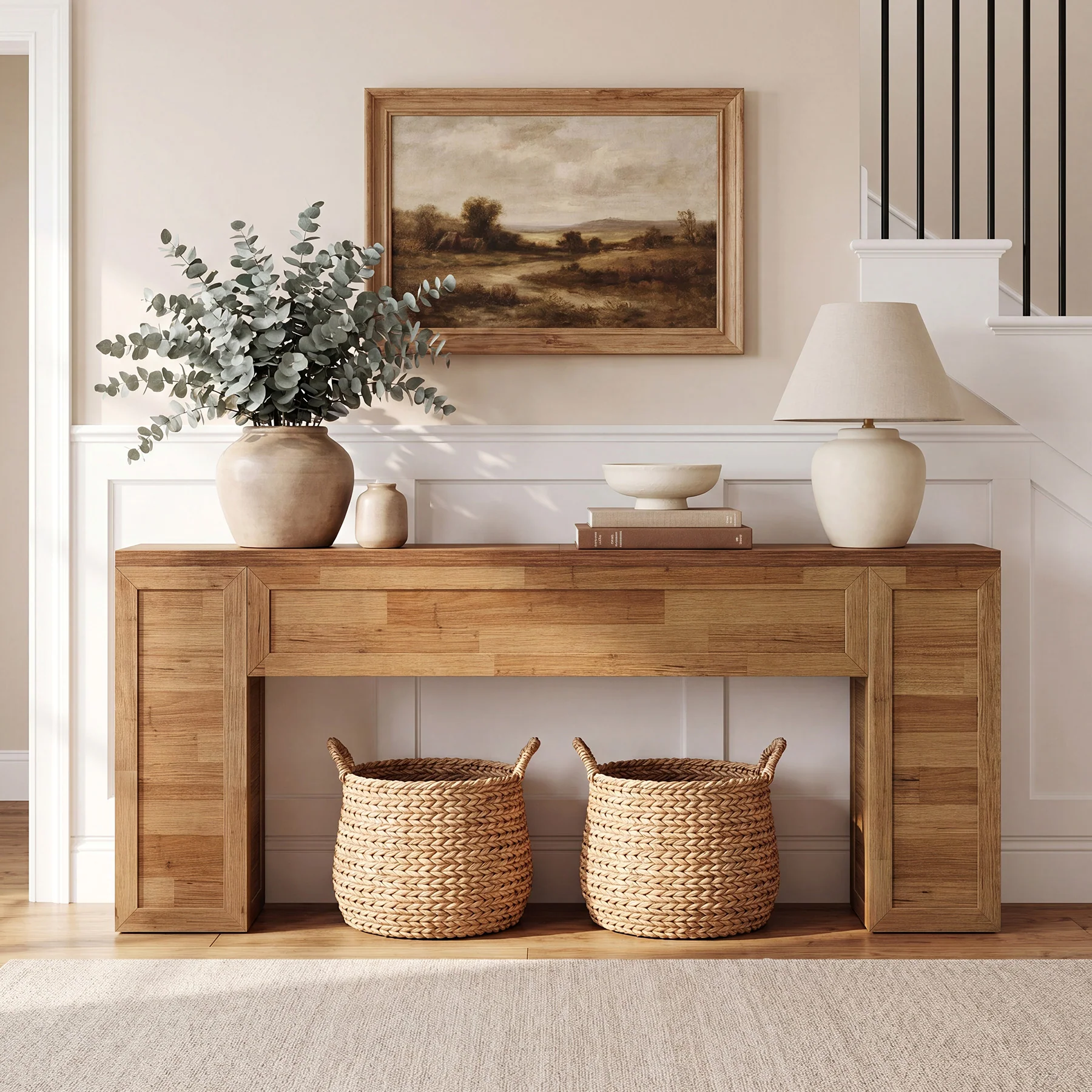78.7" Long Console Table for Entryway, Farmhouse Narrow Sofa Table Behind Couch - Image 4